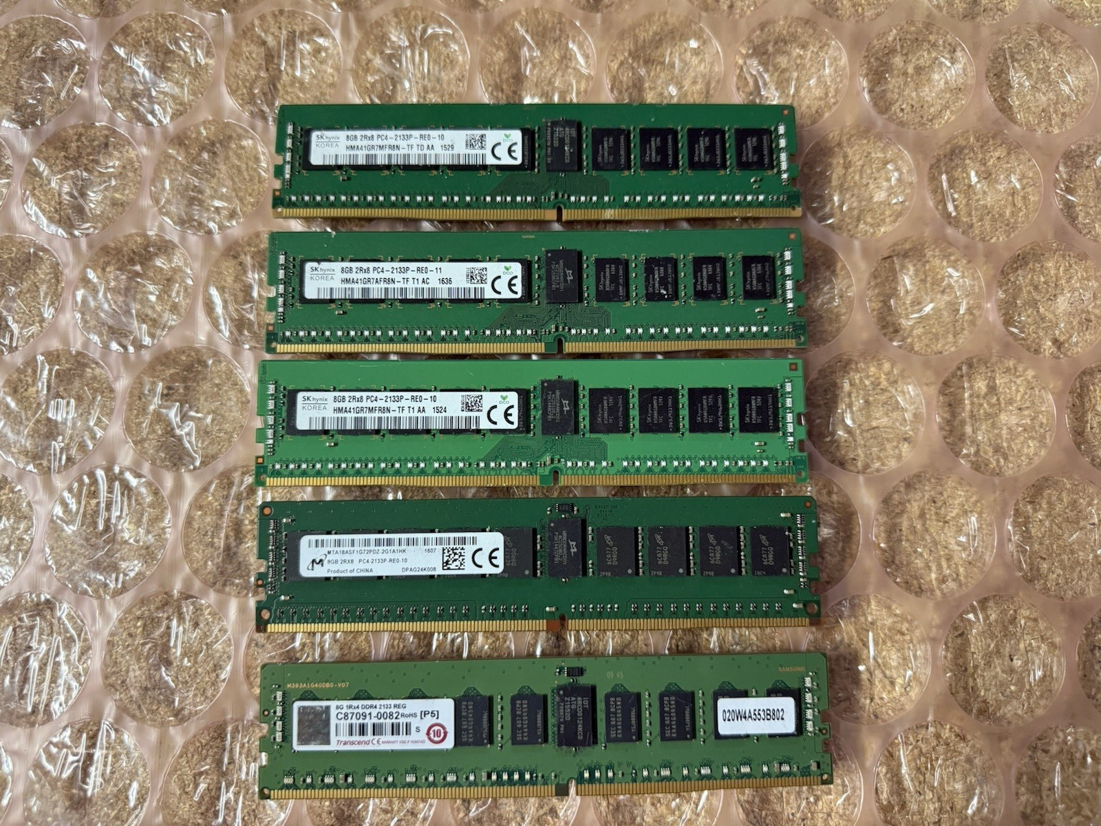 5 x 8GB 2Rx8 PC4-2133P DDR4 ECC REG Server Memory SK hynix Micron Transcend