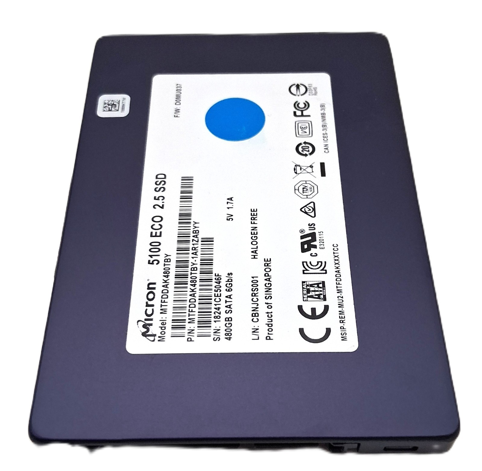 Micron 5100 ECO 480GB 2.5" Laptop SSD | See Photo for Details