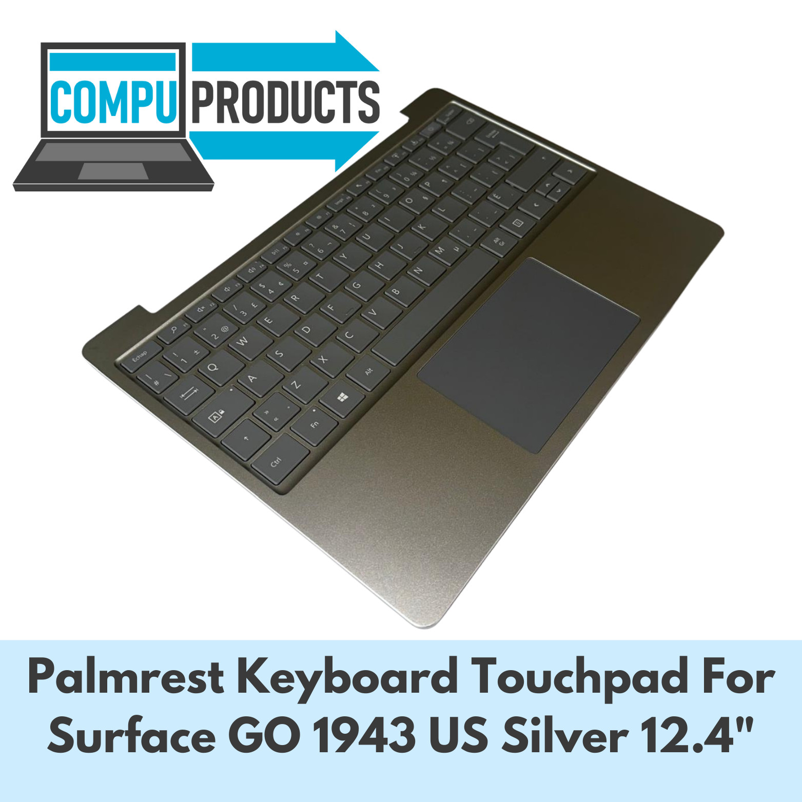 NEW Palmrest Keyboard Touchpad For Microsoft Surface GO 1943 US Silver 12.4"