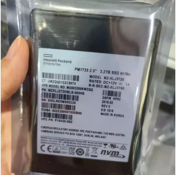 PM1735 MZ-XLR3T20 Samsung 3.2TB SSD HPE U.3 NVME MZXLR3T2HBLS-00AH3