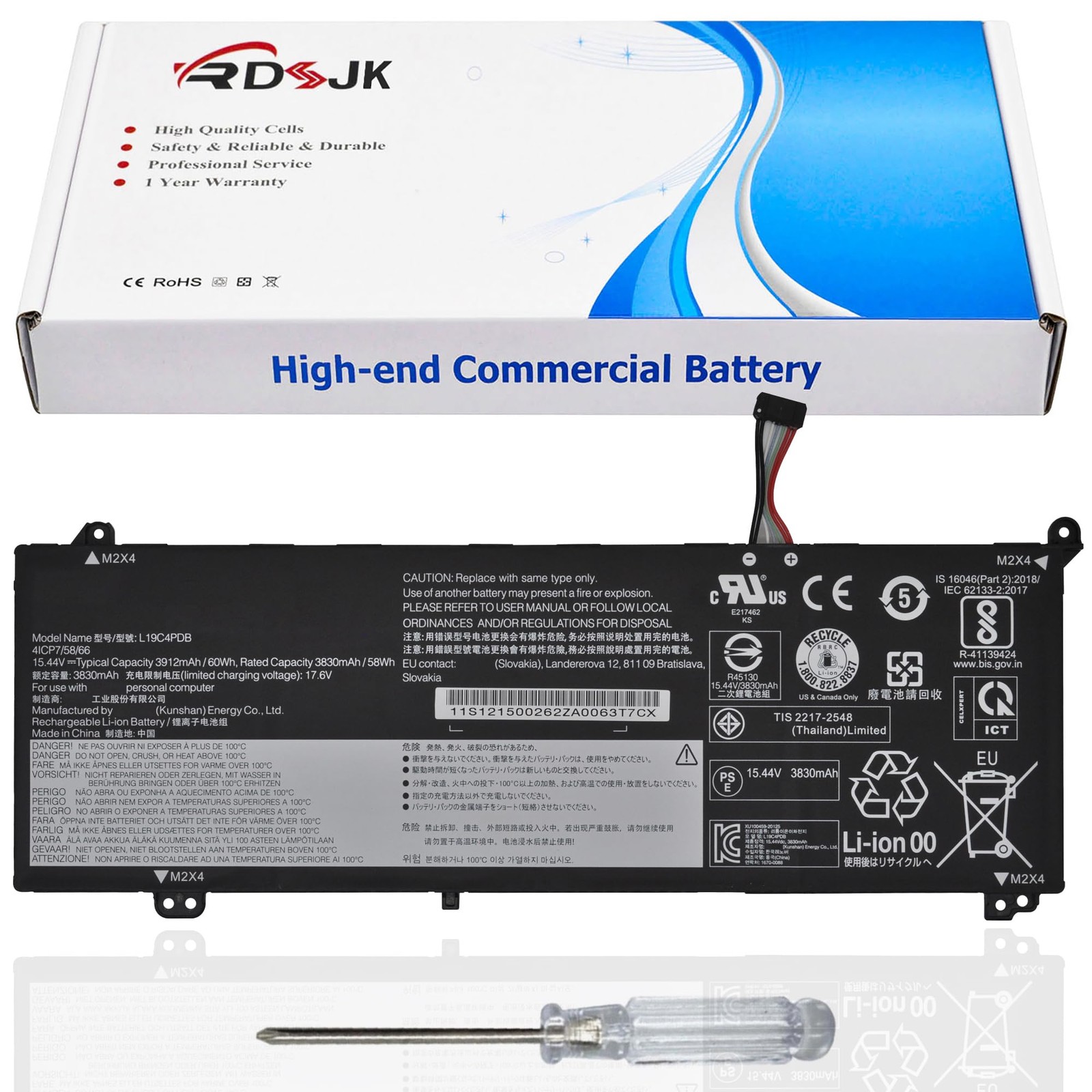 L19M4PDB L19C4PDB Laptop Battery for Lenovo ThinkBook 14s Yoga ITL ThinkBook