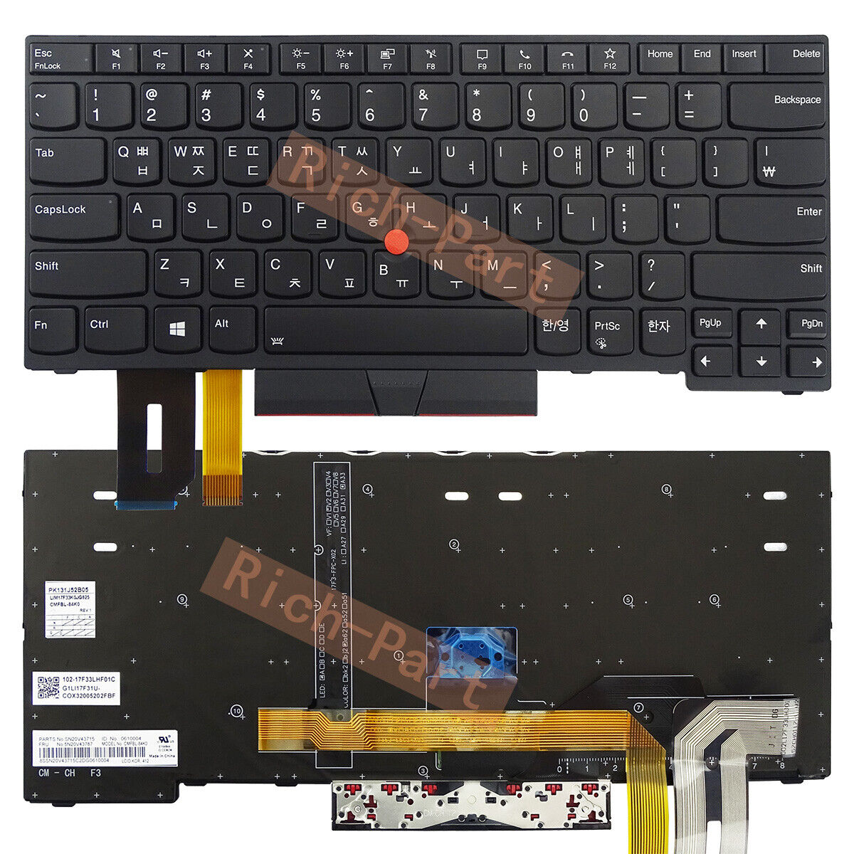 Korean Backlit W/Trackpoint Keyboard for Lenovo Thinkpad P14S T14 Gen1 Gen2