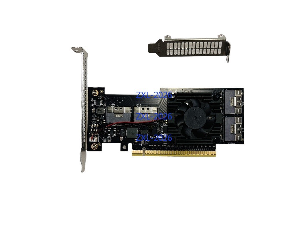 PLX88048 PCIe 4.0 x16 to For SFF-8654 8i Switch Adapter support 8*NVMe PEX88048