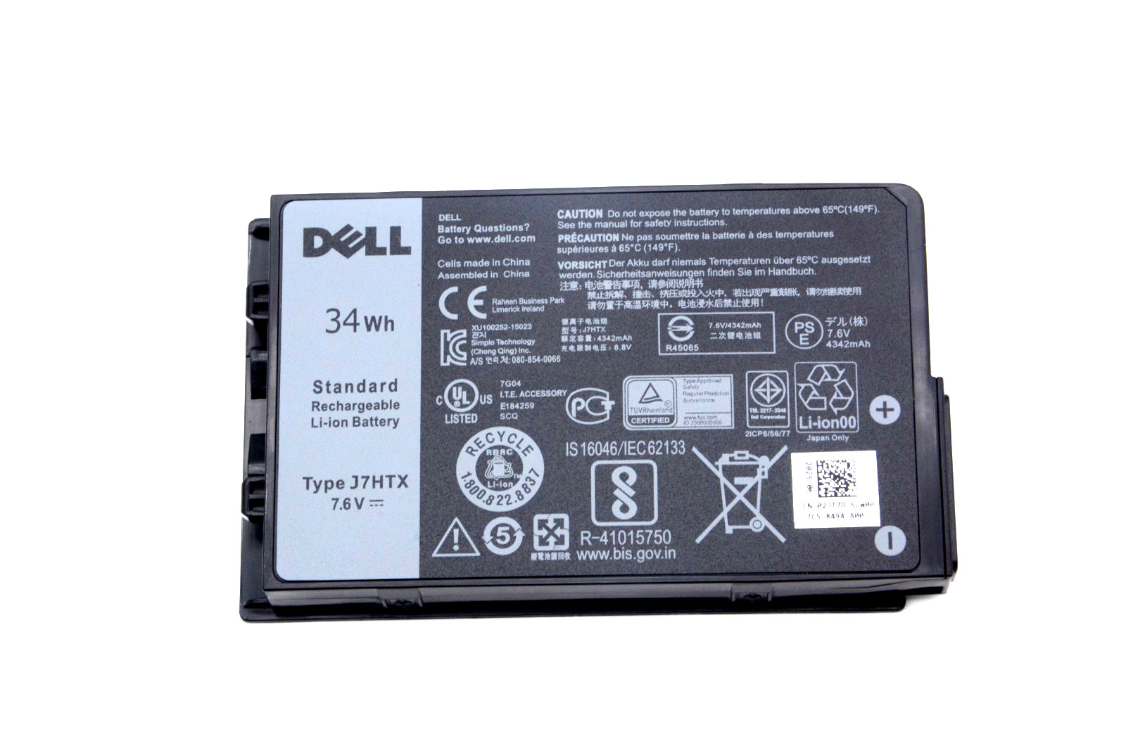 Genuine J7HTX Battery 34Wh 7.6V For Dell Latitude 12 7212 7202 7220 RuggedTablet