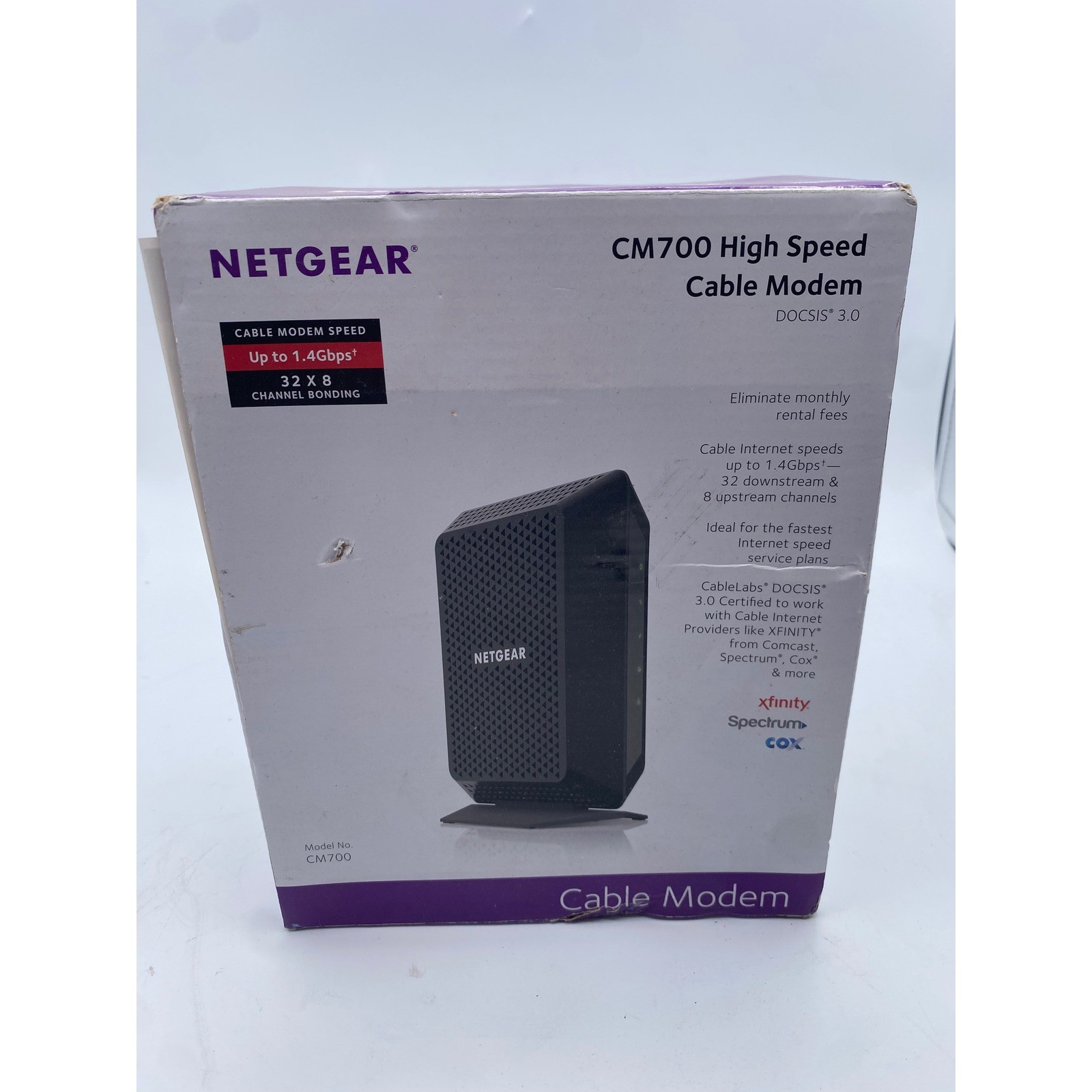 Netgear CM700 High Speed Cable Modem DOCSIS 3.0 32x8 CM700-100NAS Black