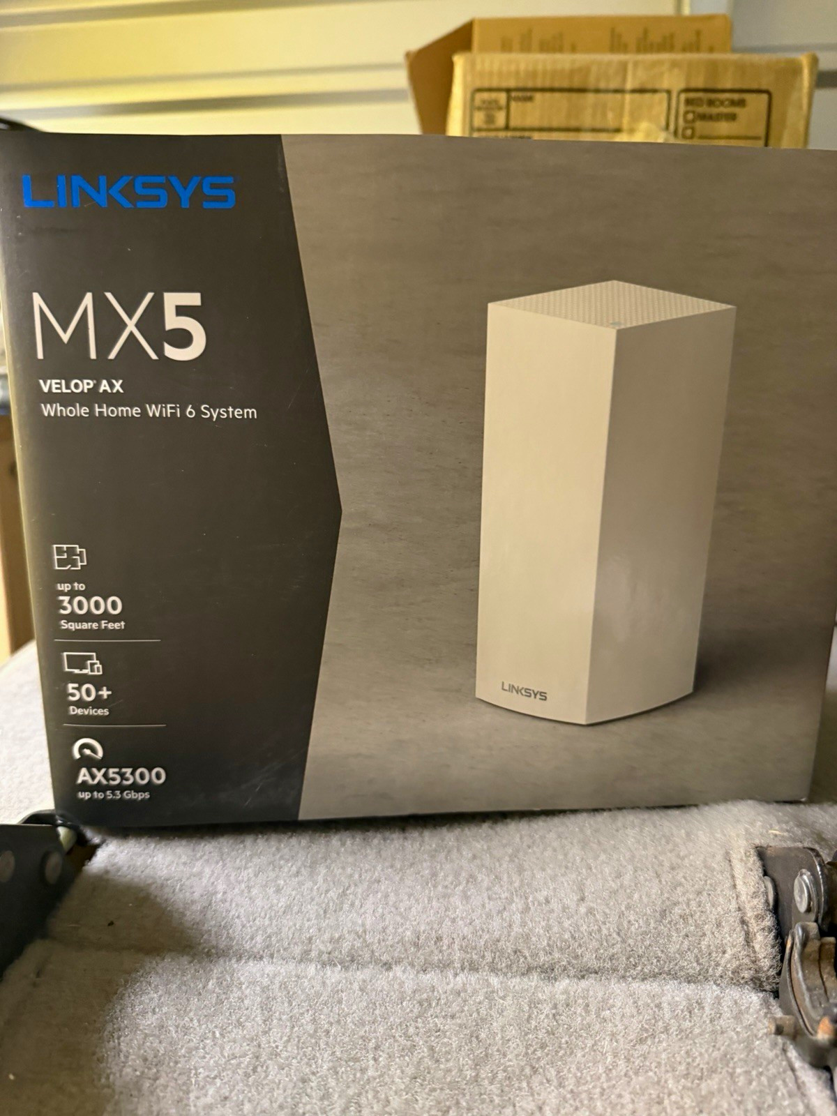 Linksys MX5 Velop AX WiFi 6 AX5300 Tri-Band Mesh Router, White, 3 LAN