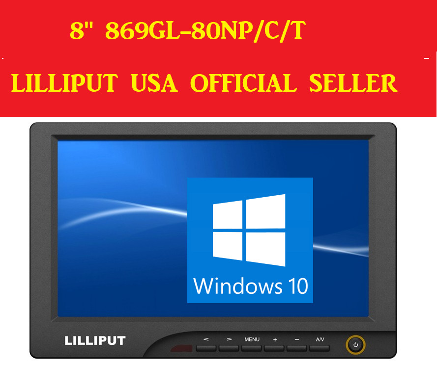 LILLIPUT 869gl-80np/C/T 8" High Brightness Touch Screen VGA DVI HDMI Monitor
