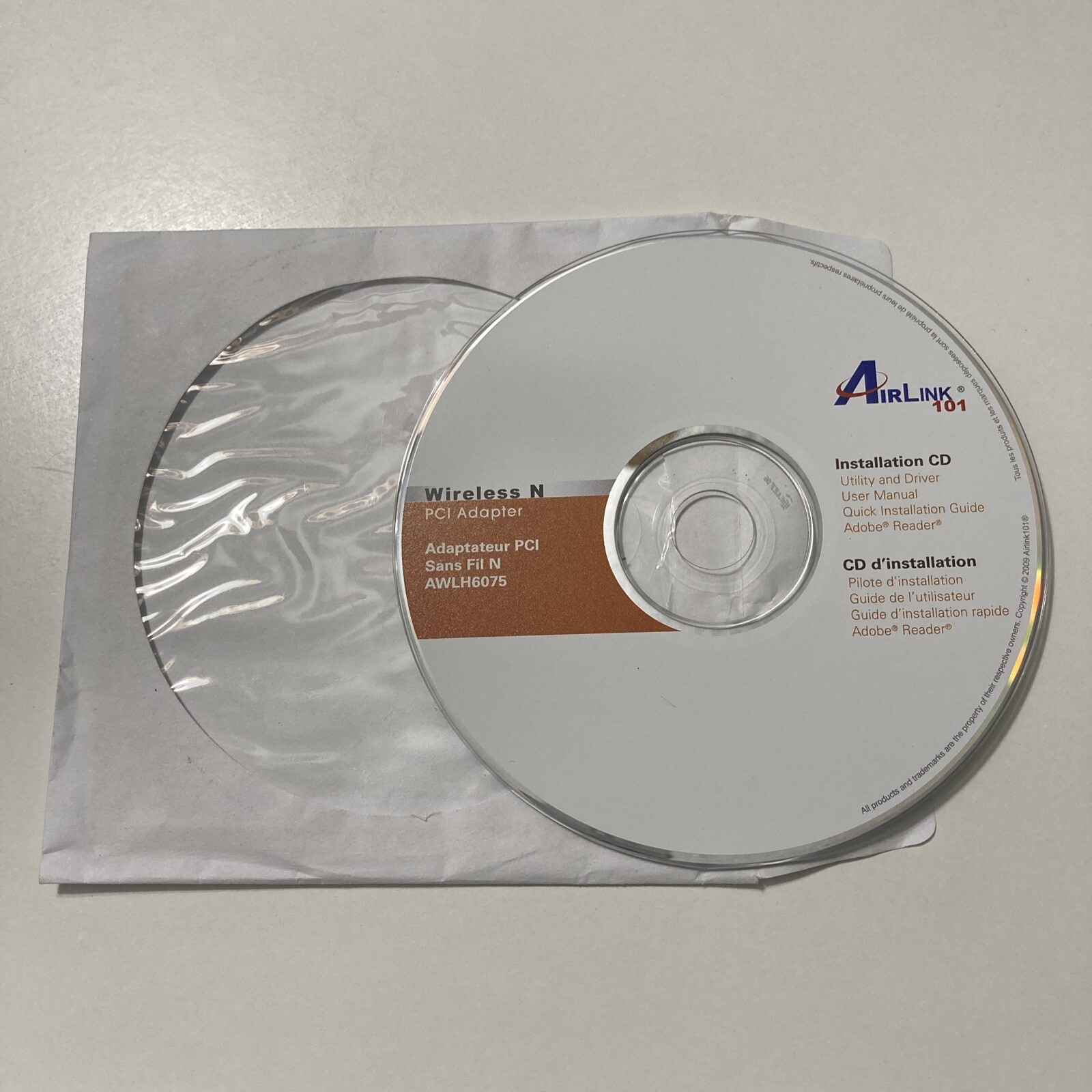 Airlink 101 Wireless N PCI Adapter AWLC6075 Installation CD Software Only