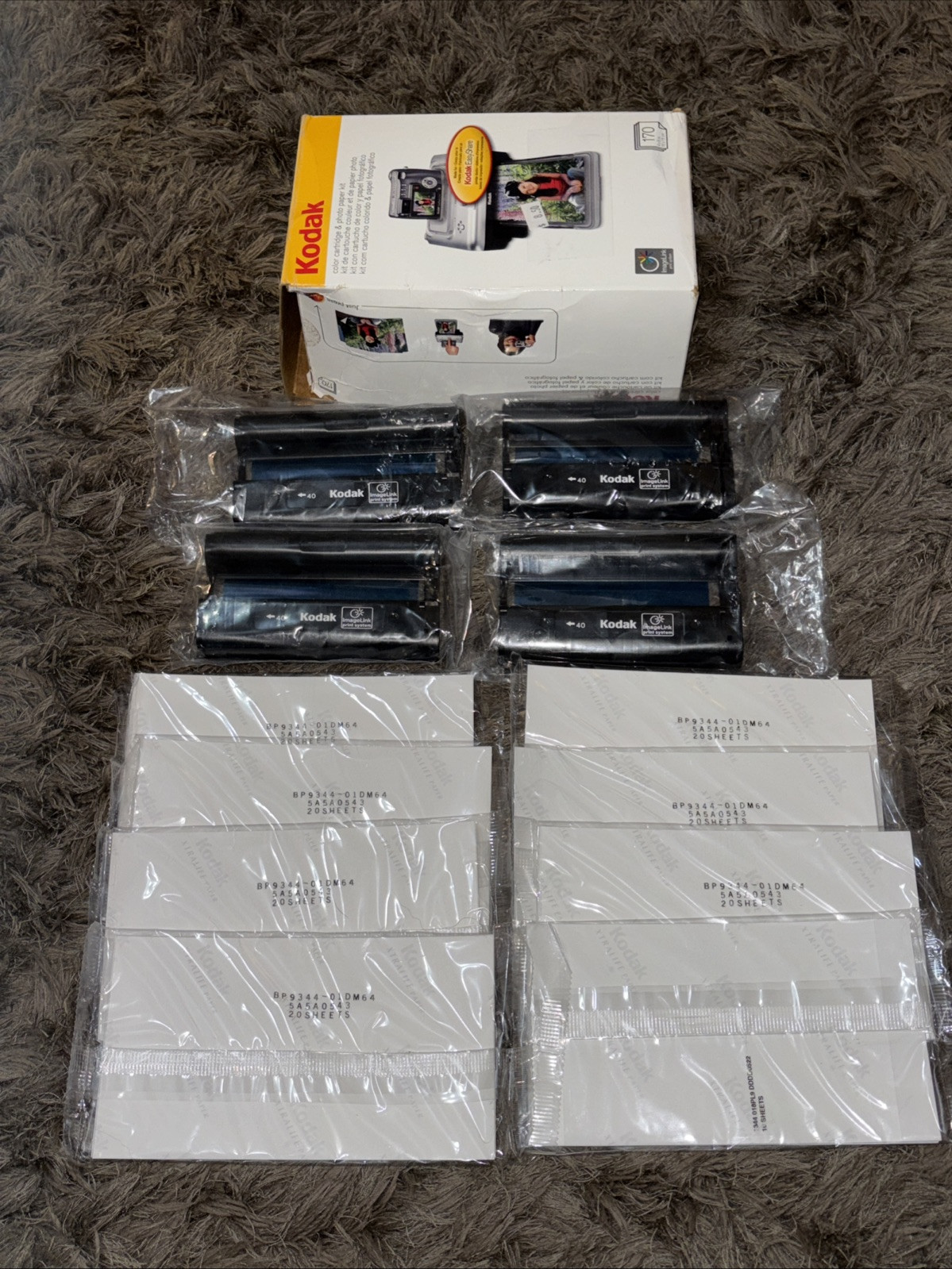 Kodak EasyShare Set Of 4 PH-40 Color Cartridge & 150 Photo paper 150 Photos New