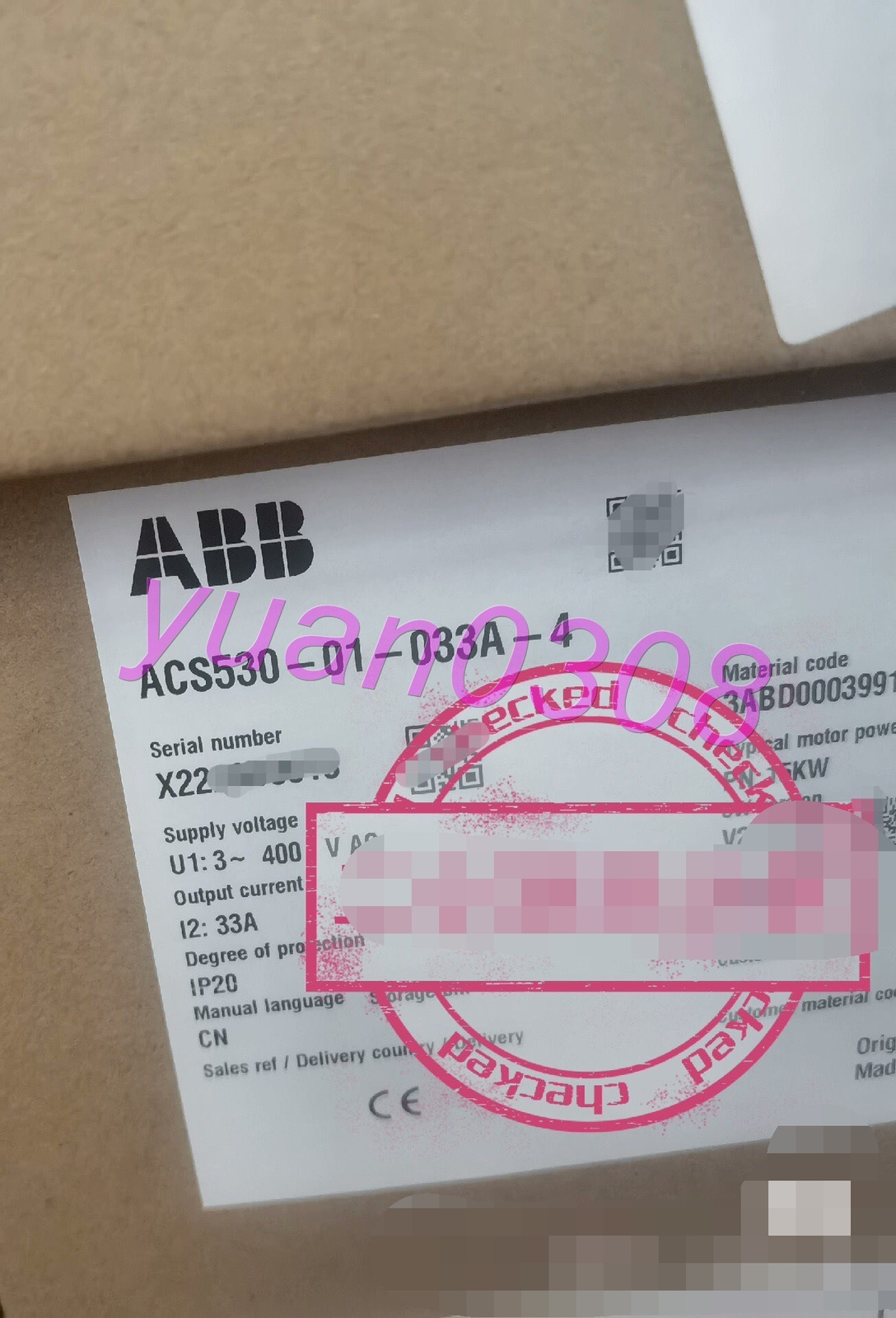 1PC NEW ABB ACS530-01-033A-4 frequency converter Via DHL or FedEX