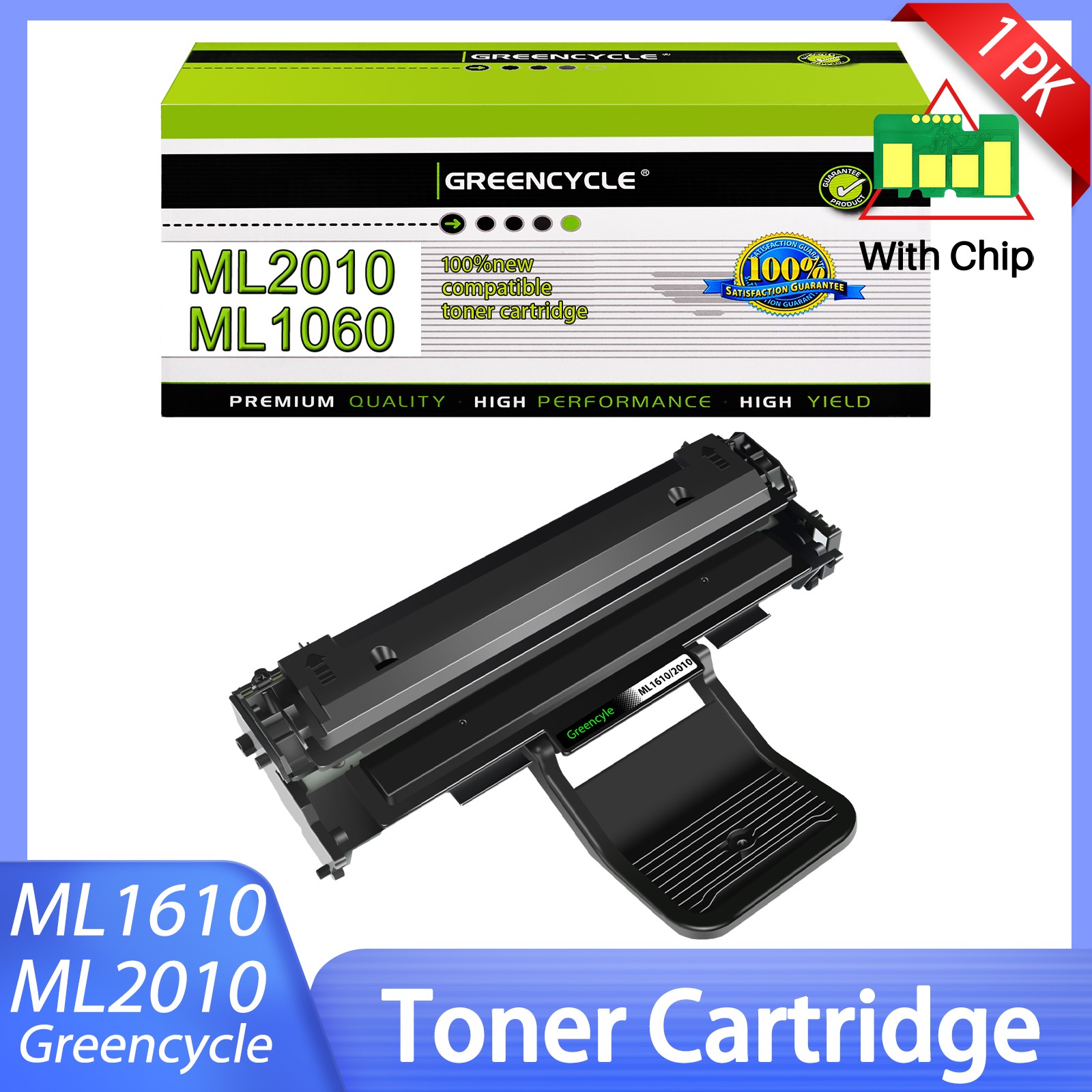 GREENCYCLE ML2010 1610D3 Toner Cartridge Fits for Samsung ML1610 2510 2571N 2570