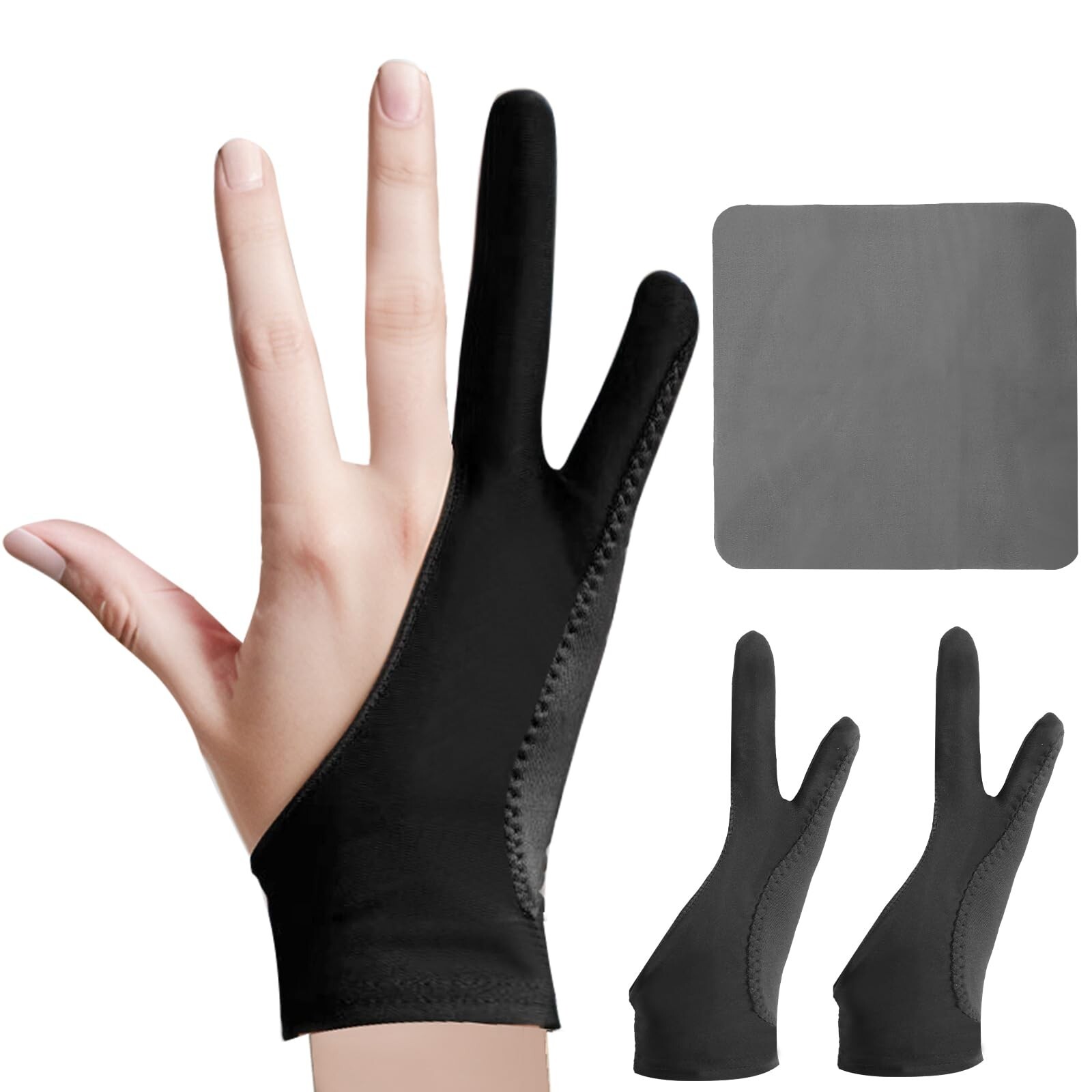 Digital Drawing Glove: 3-Layer Palm Rejection, Two-Finger Artist Glove for Dr...