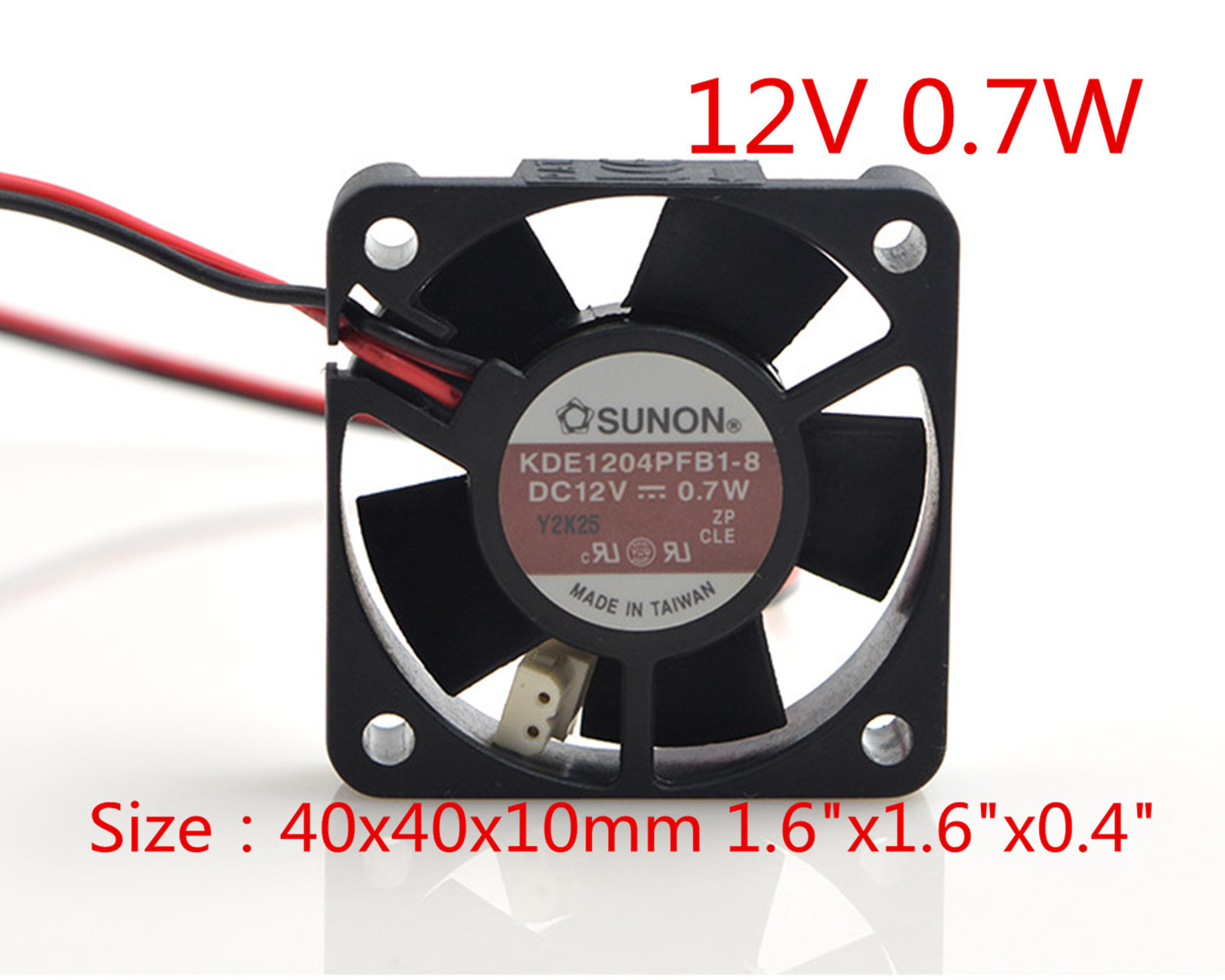 SUNON Cooling Fan KDE1204PFB1-8 12V 0.7W 4CM 4010 40mmx40mmx10mm 1.6"x1.6"x0.4"