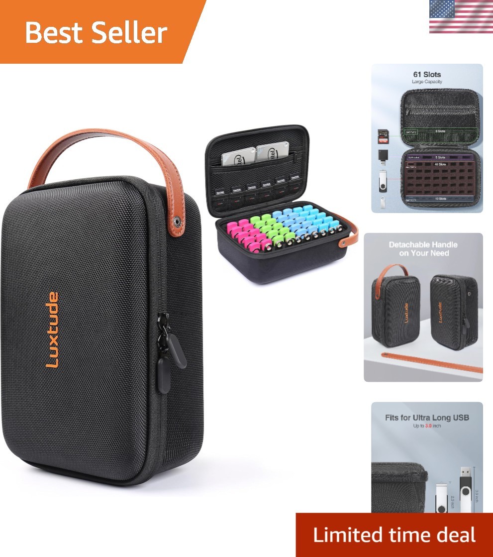 61 Slot USB Storage Case - Compact & Lightweight Design for Busy Professionals