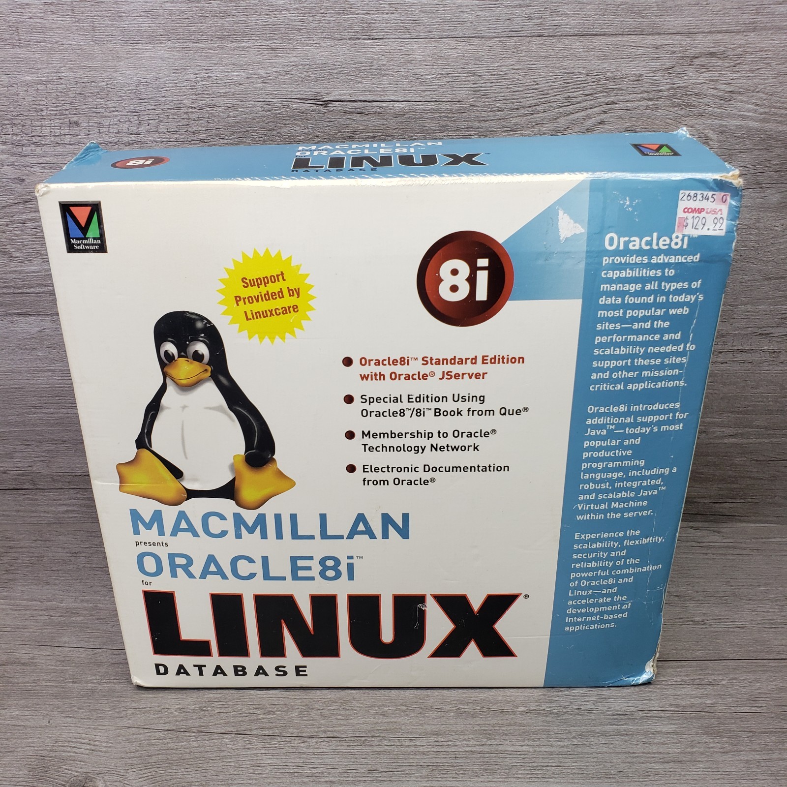 Oracle 8i LINUX Database by Macmillan Big Box Software & Manuals NEW in Box