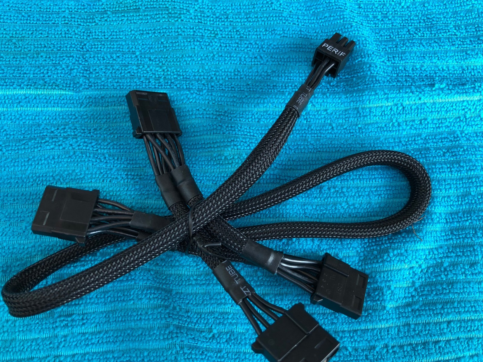 LOT 2 Pcs  6 pin to 4x IDE DRIVE power cable for Evga supernova 850 1000 Braided