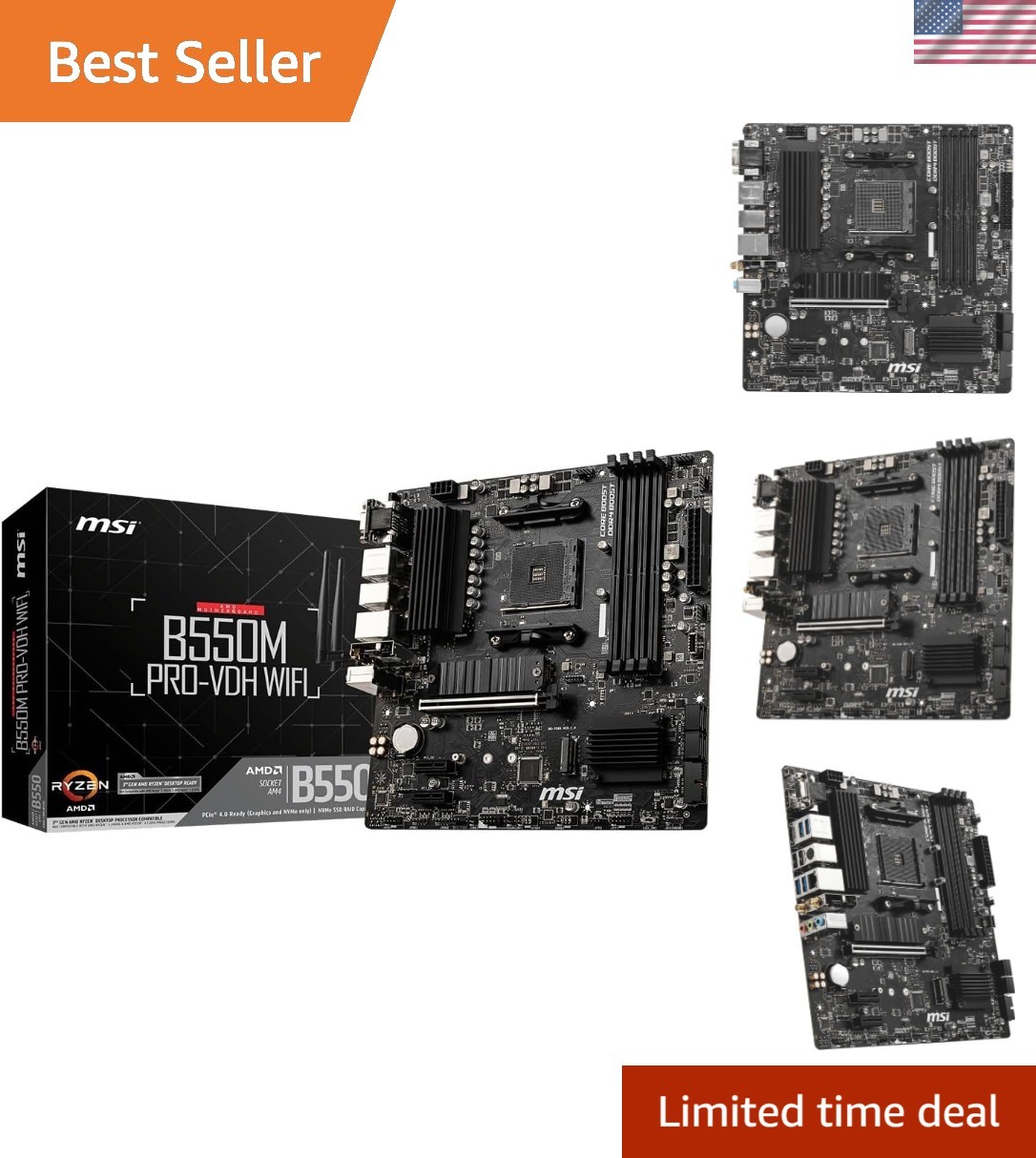 Brand New B550M PRO-VDH WiFi Motherboard AMD Ryzen 5000 Micro-ATX