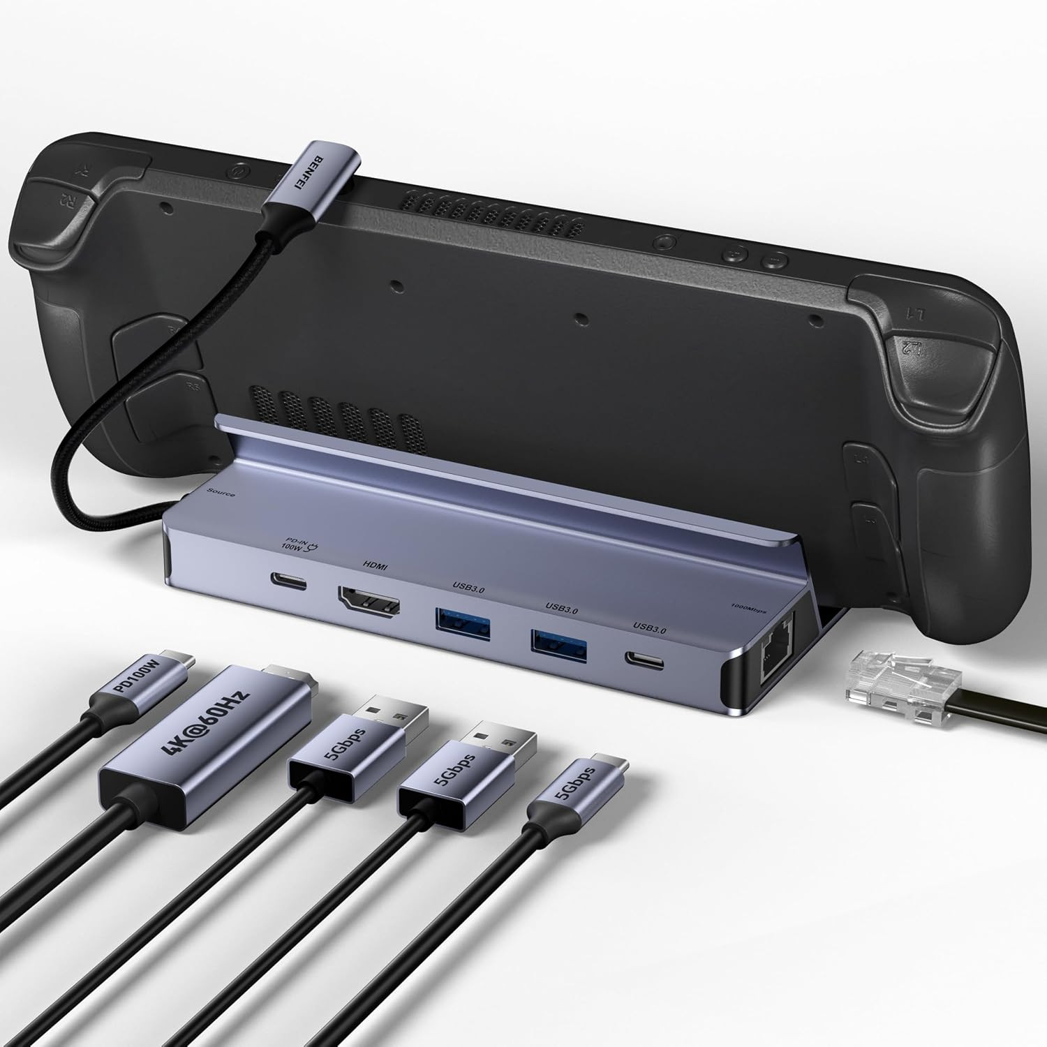 BENFEI Steam Deck Dock, Docking Station for Steam Deck /ROG Ally, 6-In-1 USB C