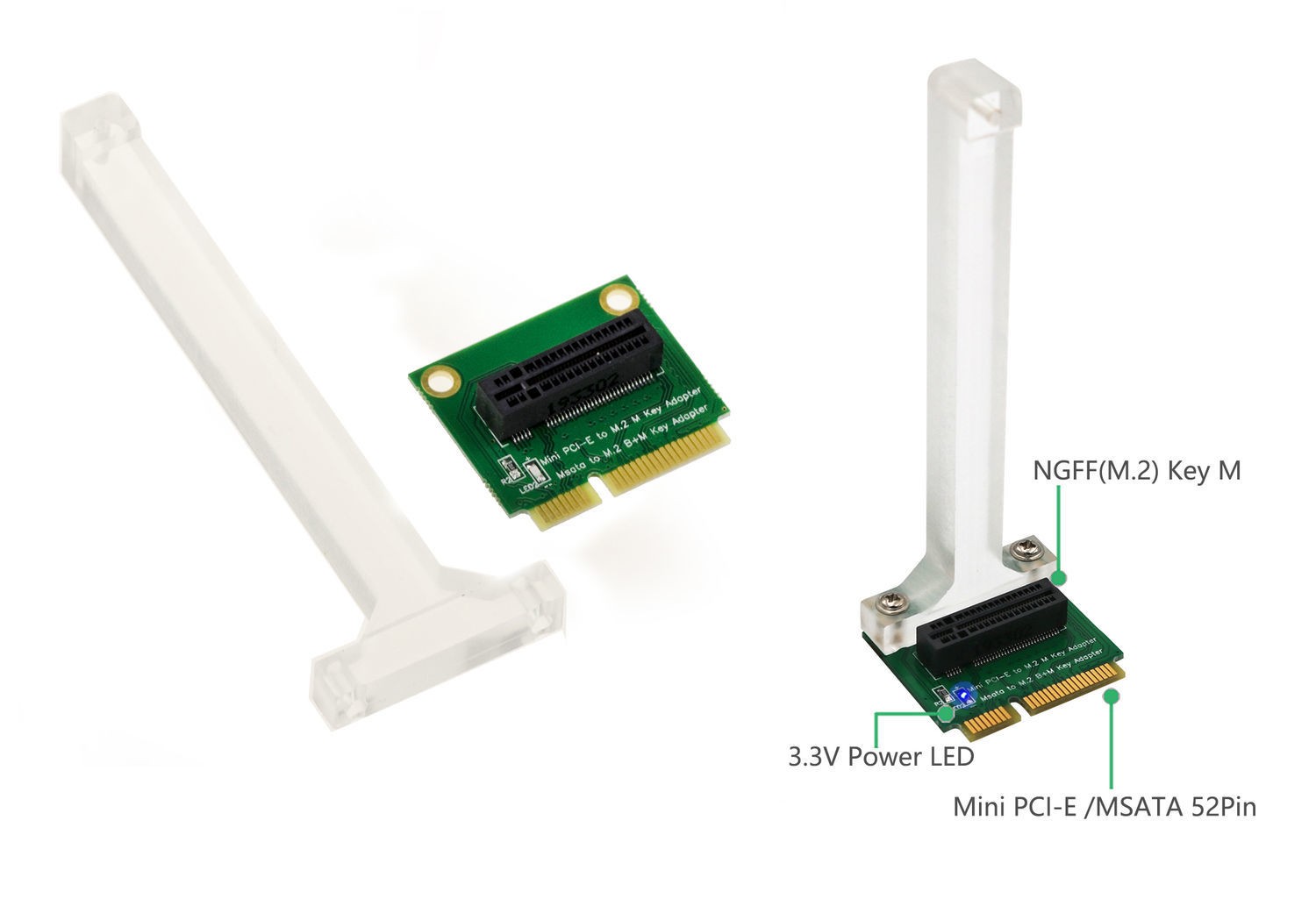 M2 NGFF M Key To MiniPCIe Or M.2 NGFF B Key To MSATA Adapter