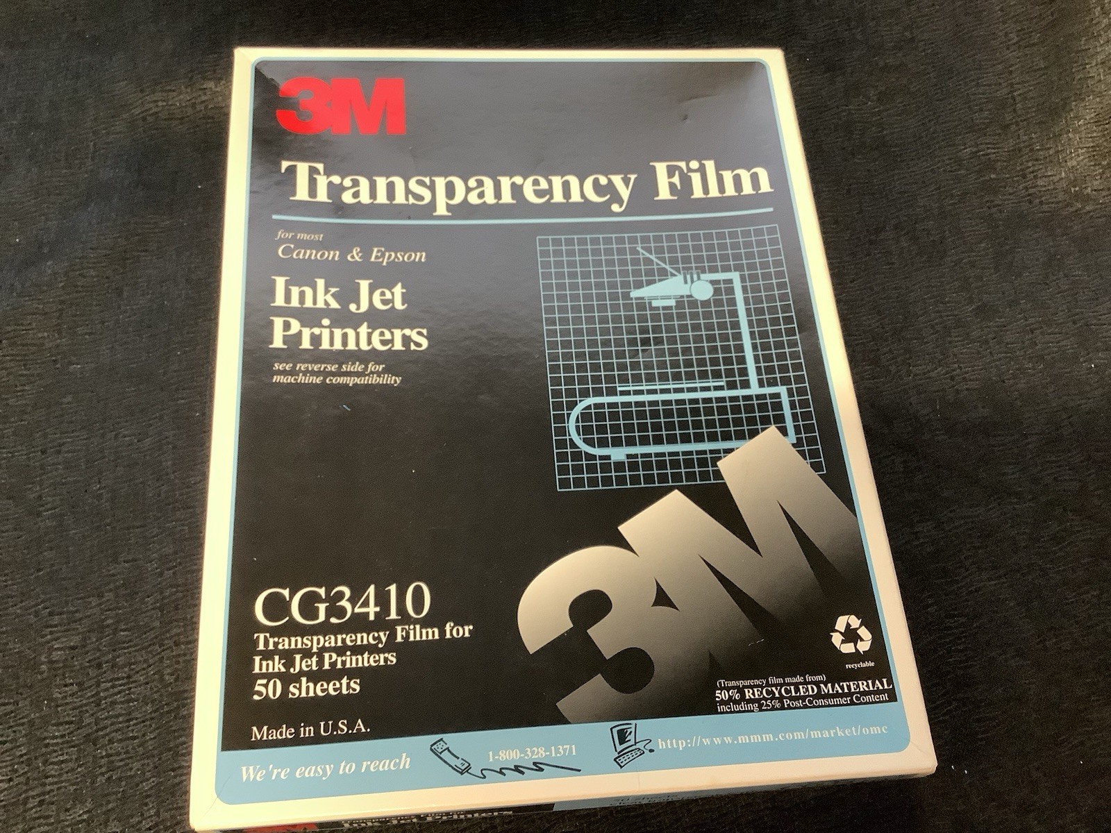 3M CG3410 Transparency Film for Canon Epson Color Ink Jet Printers Open Box