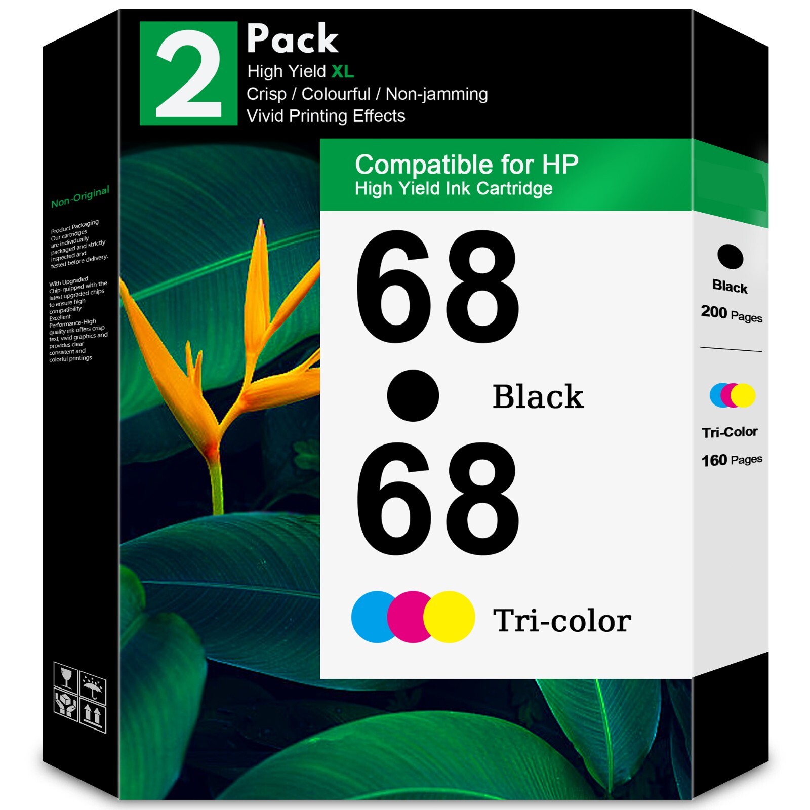 68 2-Pack Black/Tri-color Original Ink Cartridge Combo