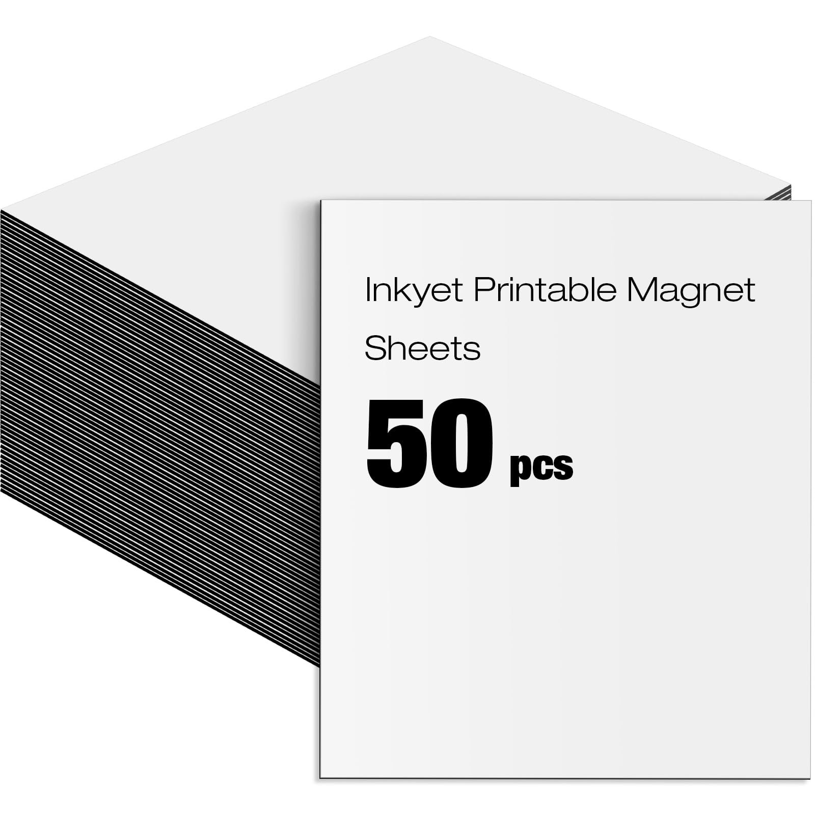 50 Pcs Printable Magnetic Sheets, 8.5x11 Inch Matte Magnet Paper