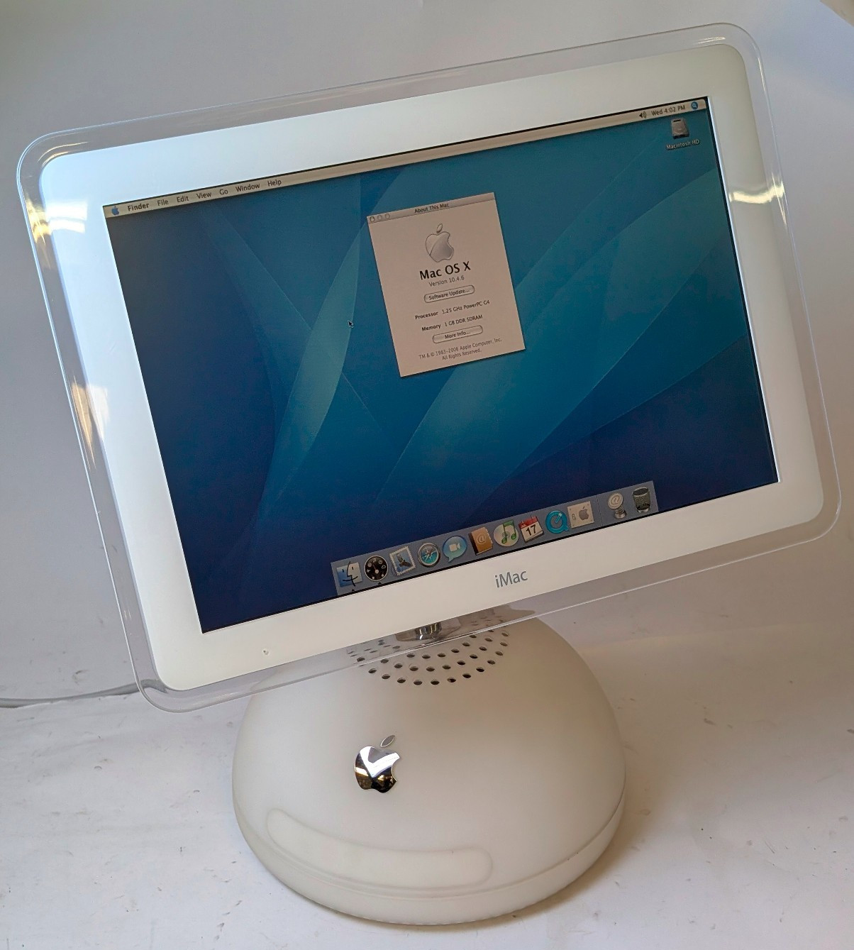 iMac G4 1.25 GHz 17" FP M6498; tested, bad optical *READ*; 1 GB 80 GB NV FX 5200