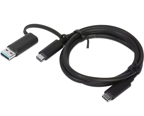 Lenovo 1m USB-C to USB-A Cable Hybrid 10Gbps 100W Black 4X90U90618