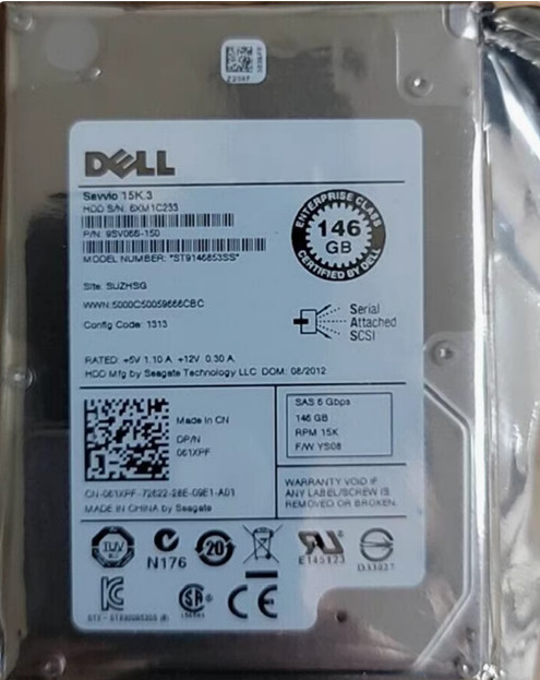 Used DELL Savvio 15K.3 ST9146853SS 061XPF 61XPF 146GB SAS 2.5" Hard Drive