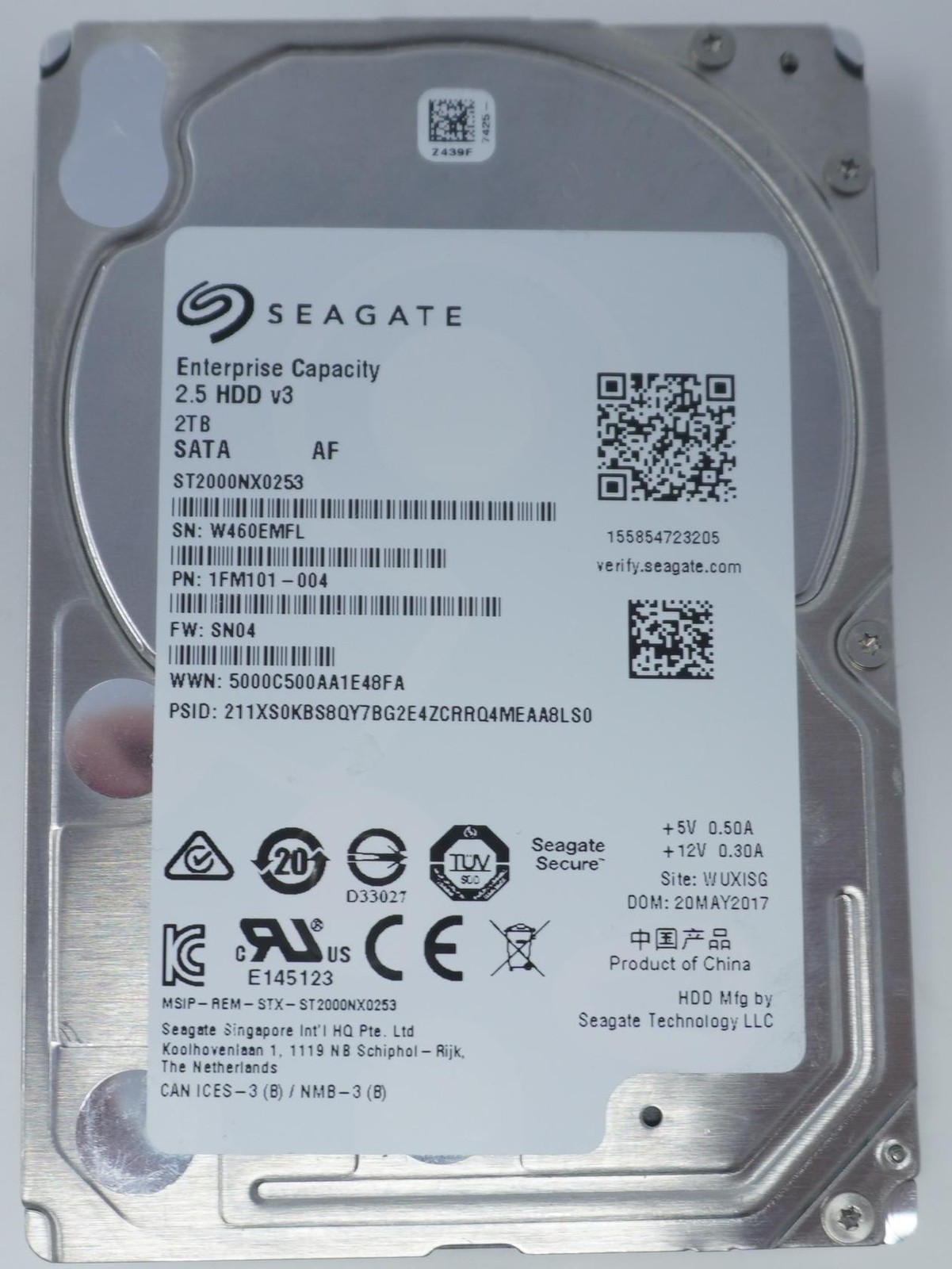 SEAGATE ST2000NX0253 HDD 2TB SATA 6Gb/s 2.5" Server Hard Drive