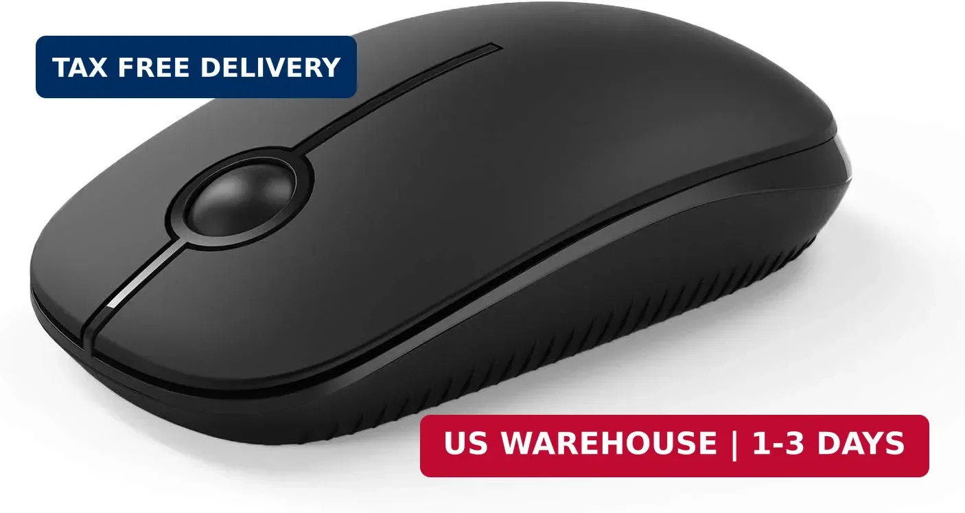 VssoPlor Wireless Mouse, 2.4G Slim Computer Laptop Mouse, Black