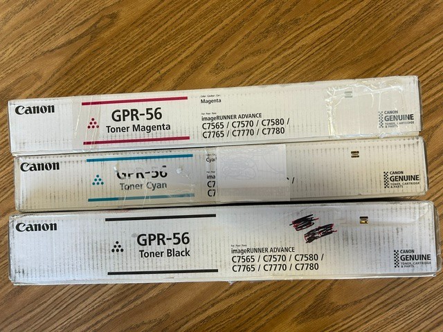 Genuine Canon GPR-56 Toner-Black, Cyan and Magenta