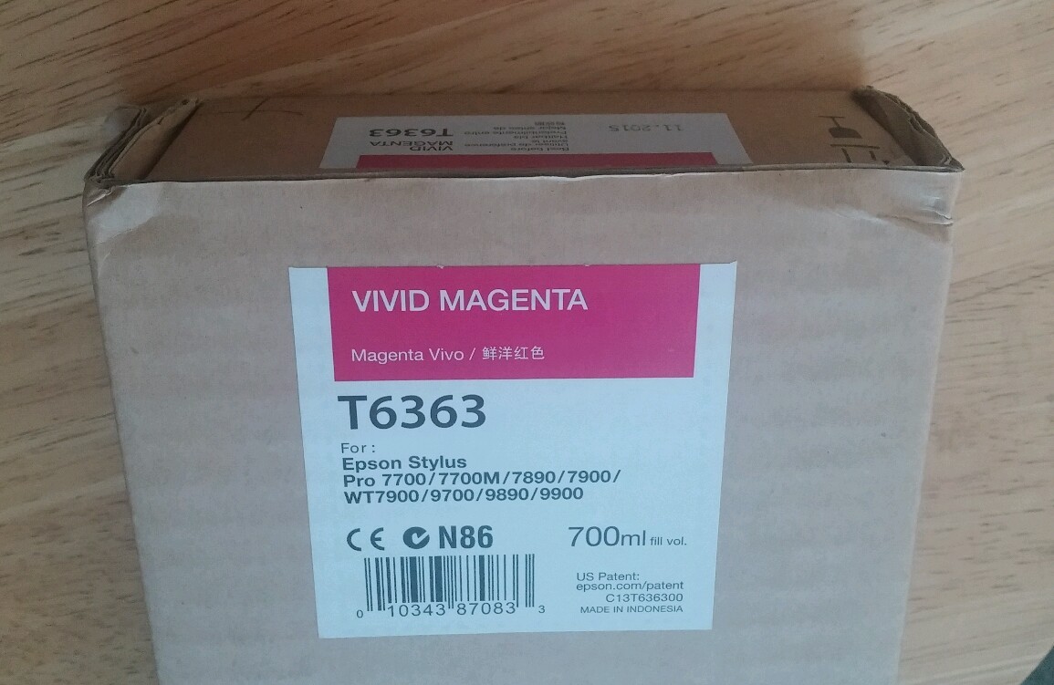 05-2020 New EPSON T6363 Vivid Magenta Ink 700ml Stylus Pro 7890/7900/9890/9900
