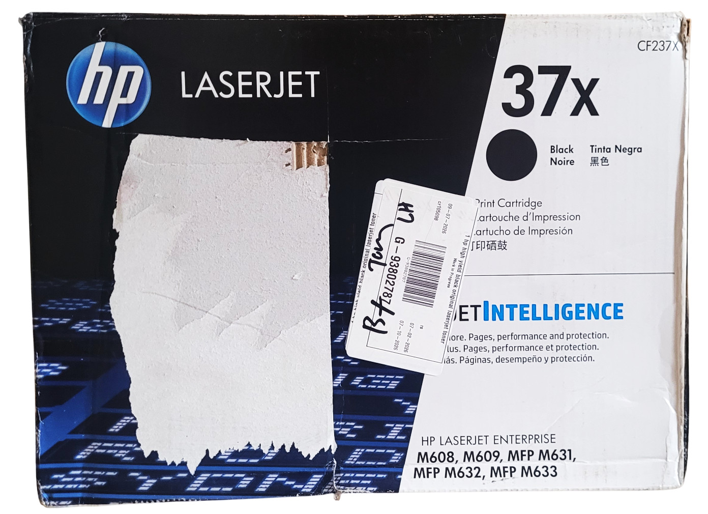 GP LaserJet 37X Black CF237X Toner Cartridge New Sealed With Open Rough Box