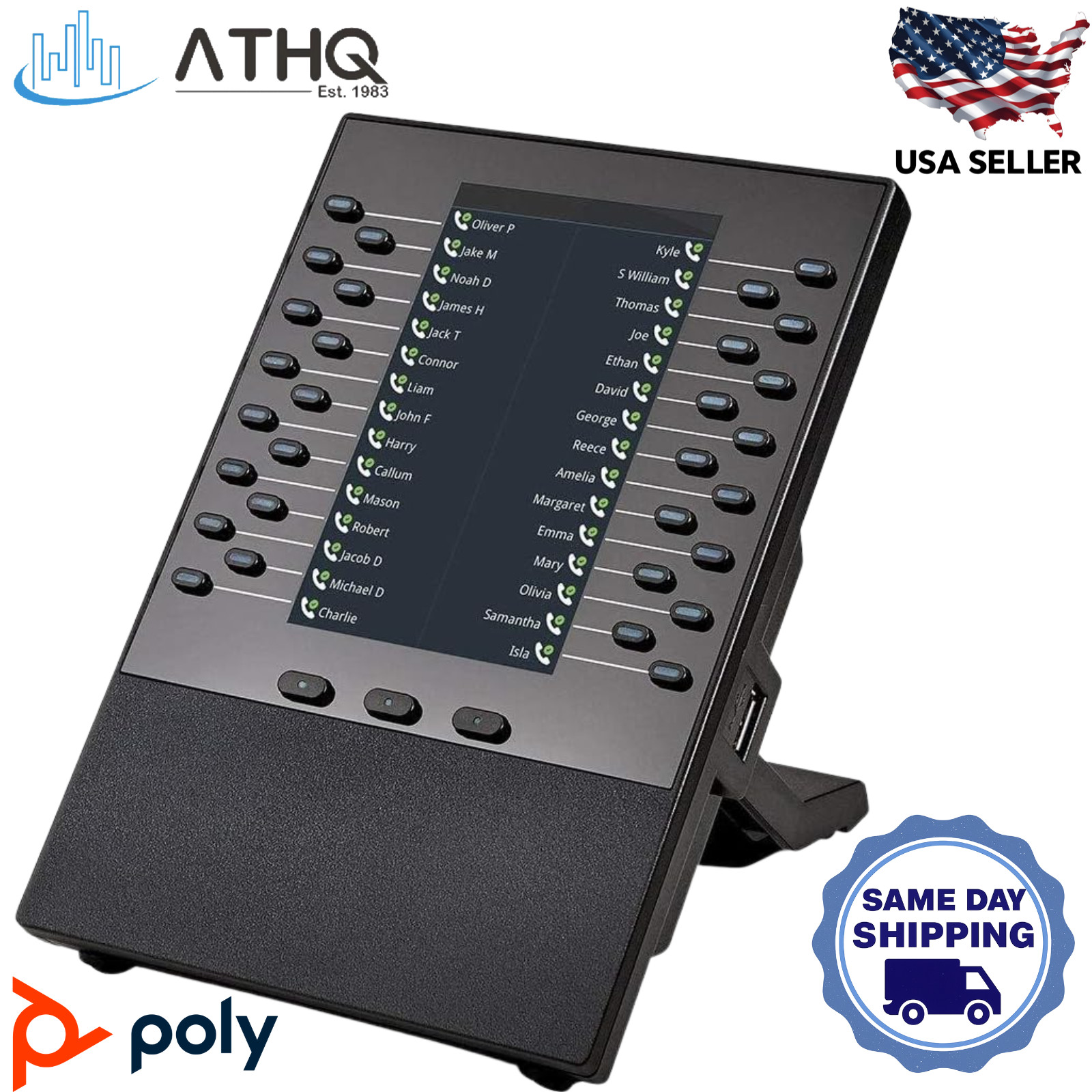 HP Poly VVX EM50 Expansion Module Single Keypad Digital 2200-48890-025 85X07AA
