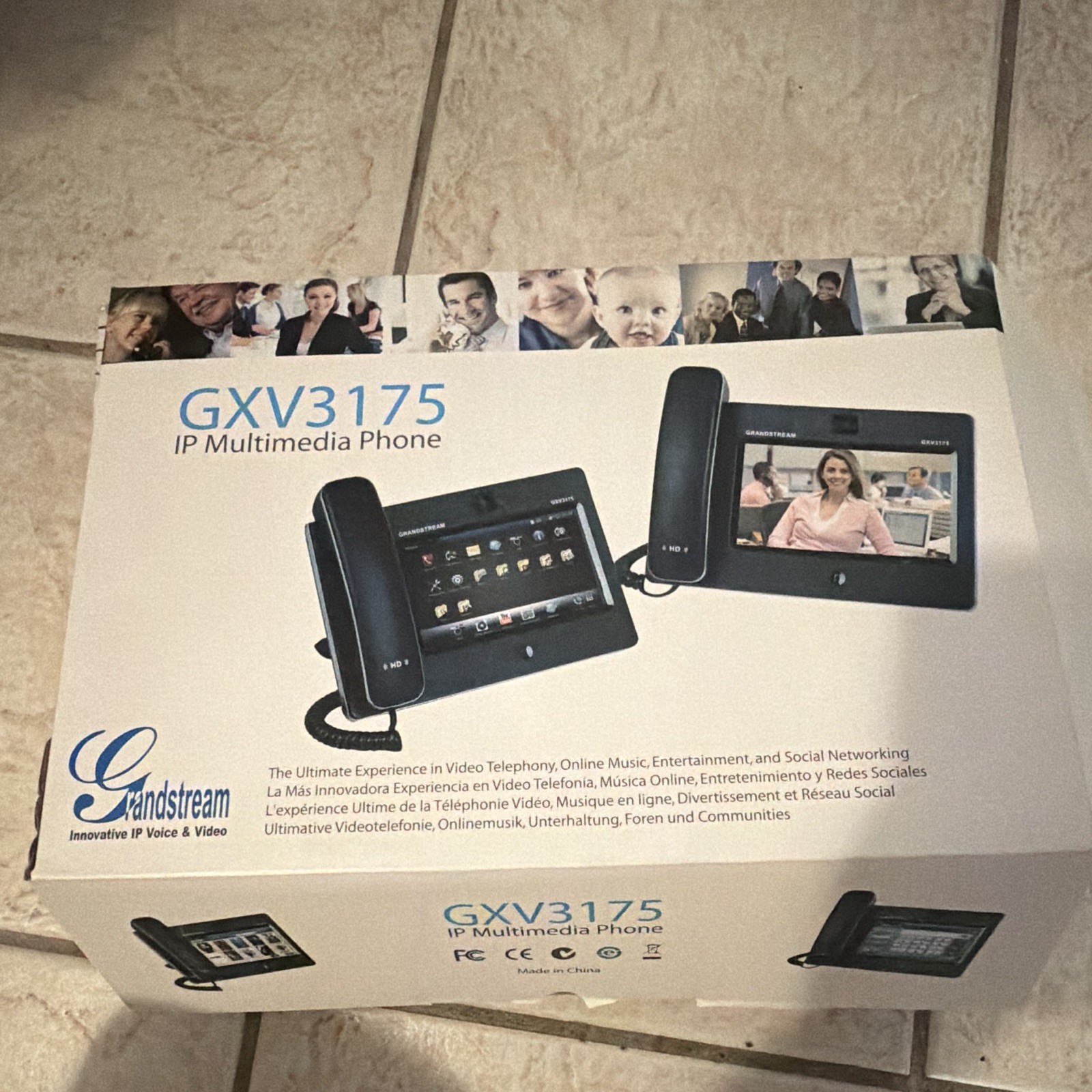Grandstream GXV3175 IP Multimedia VoIP Desk Phone, 3 Lines, Black
