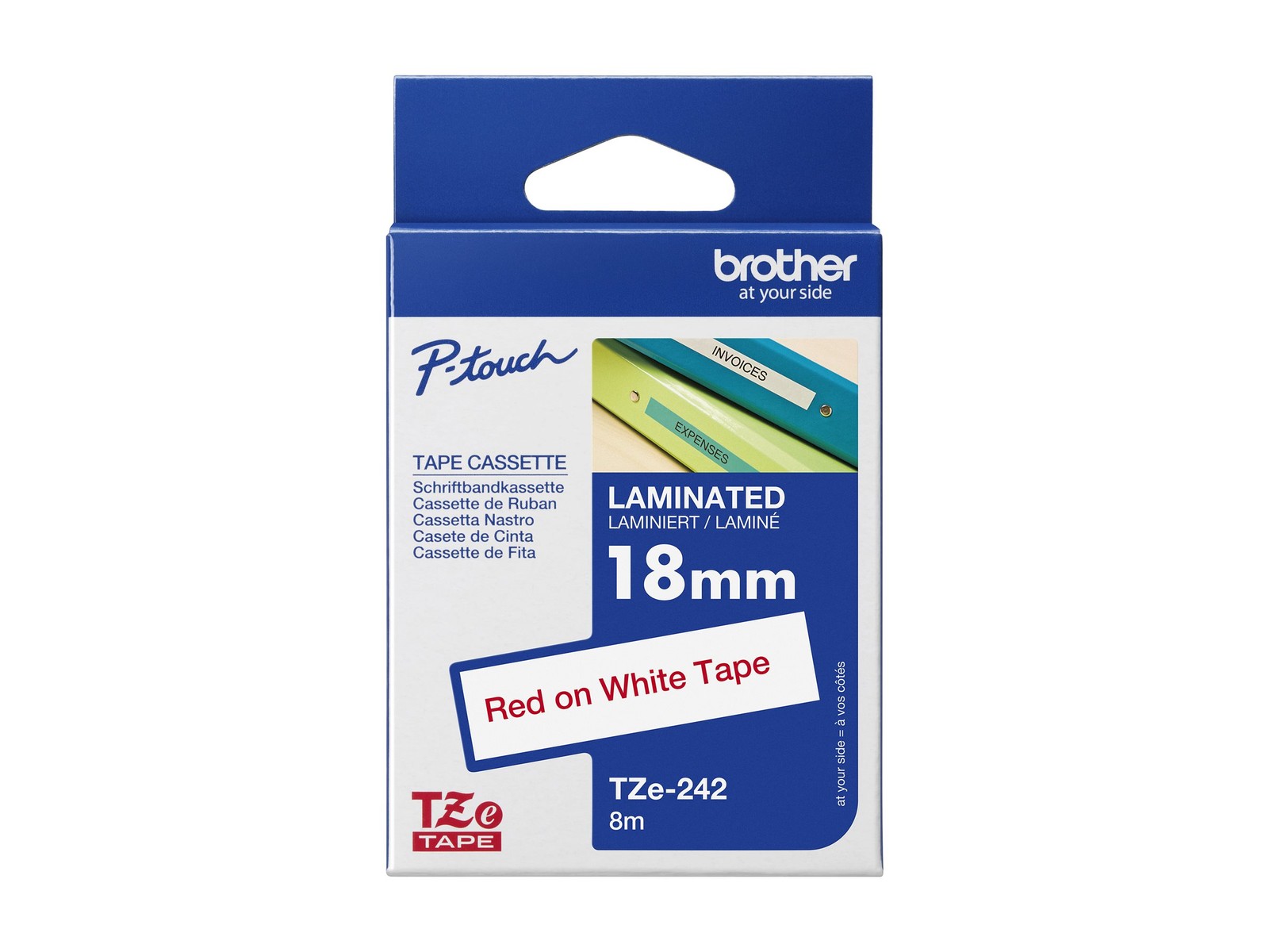 Brother Labelling Tape TZe-242 TZe242 18mm Rosso on White 1pc Printer