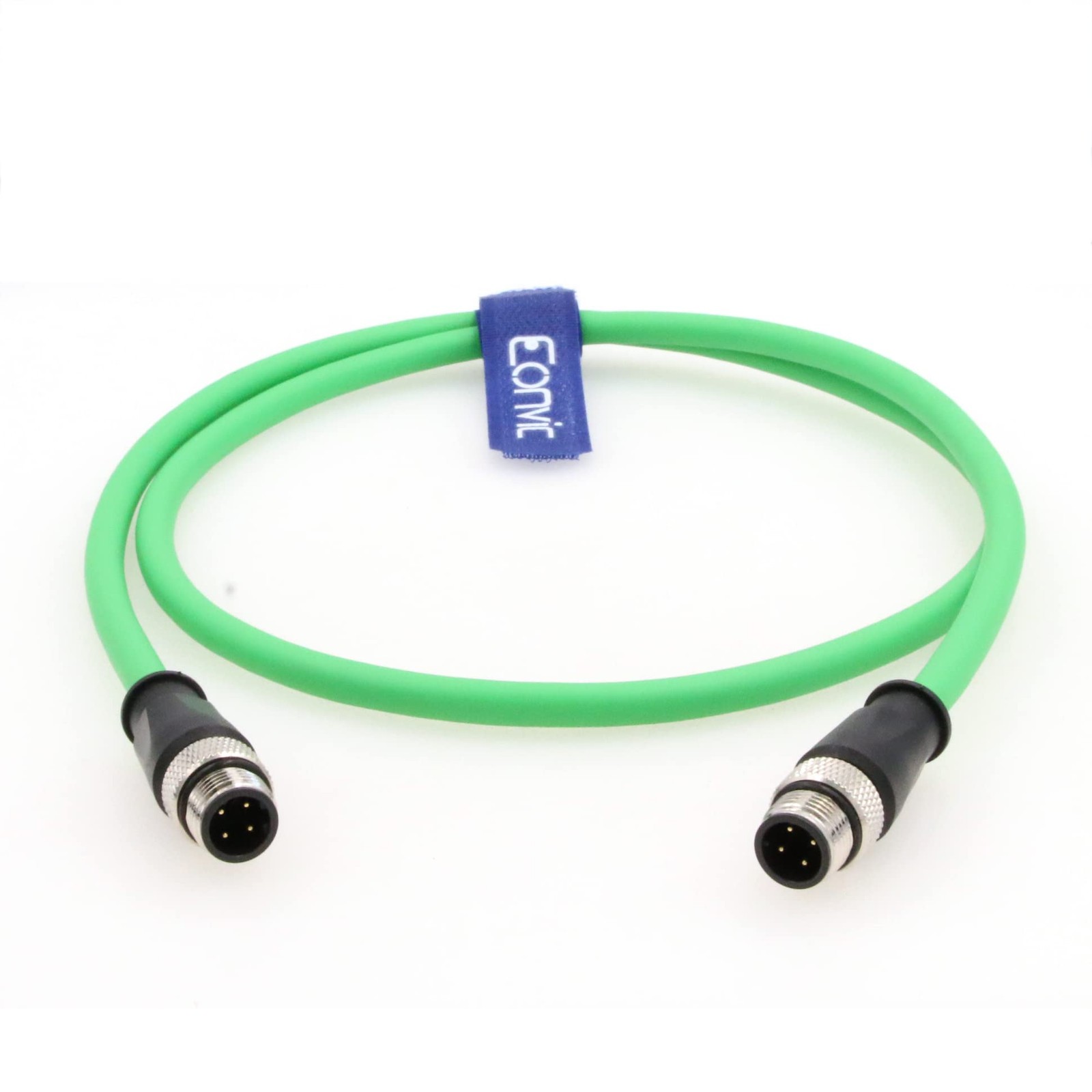 M12 D Code 4 Pin to 4 Pin Male Cat5e Shielded High Flexible Ethernet Cable Ne...