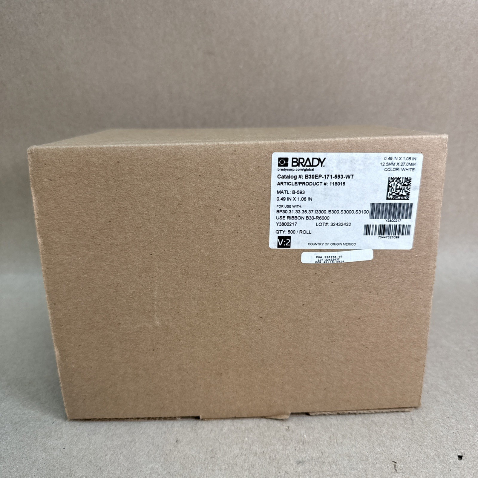 BRADY B30EP-171-593-WT / B30EP171593WT (NEW IN BOX)