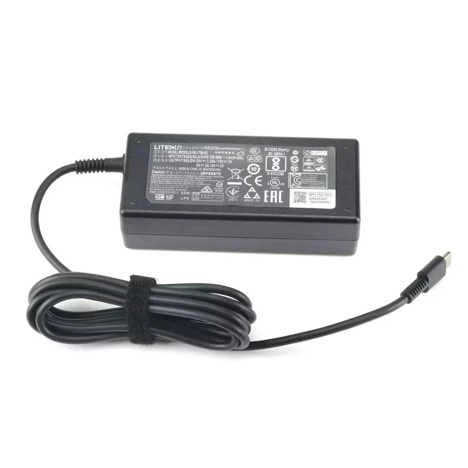 New Genuine 65W USB-C AC Charger for Acer Chromebook Spin 11 13 R13 15 311 315