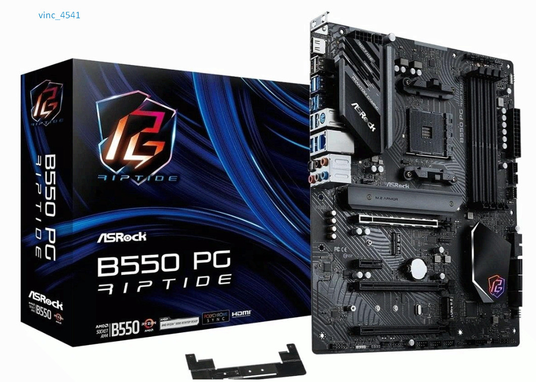 AMD B550 PG Riptide ATX AM4 Motherboard, DDR4, 128GB, SATA3, M.2