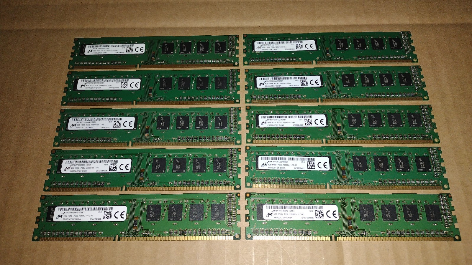 Micron DDR3 lot of 10(10x4GB) 40GB total 1600MHz MT8KTF51264AZ-1G6E1