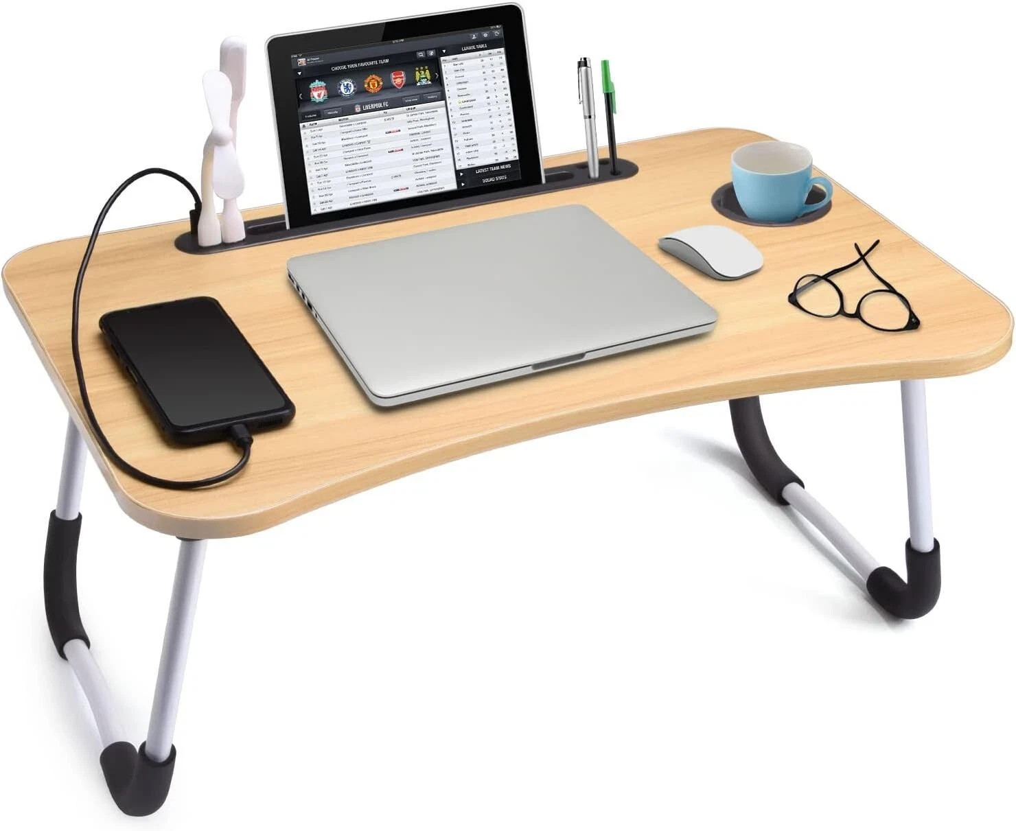 Mesa De Ordenador Escritorio Para Cama Laptop Portatil Plegable Color Marrón NEW