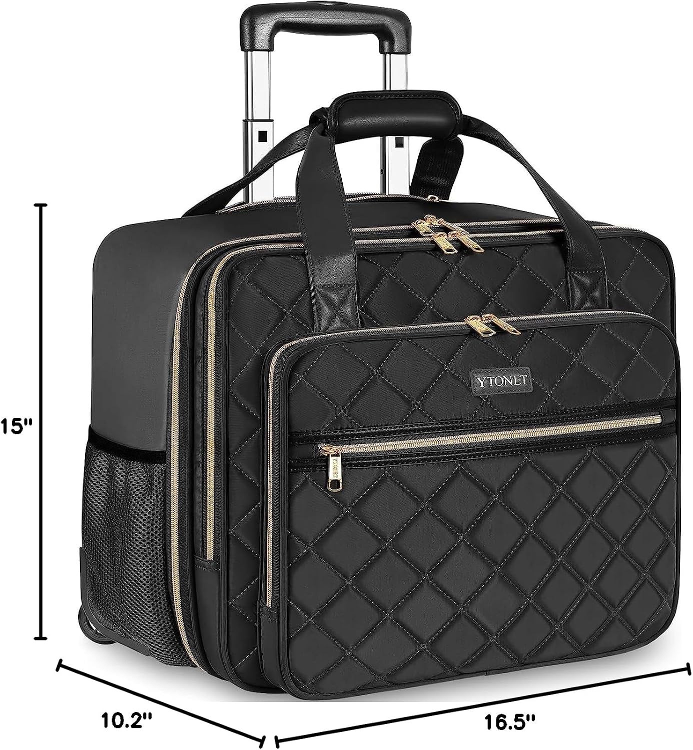 Rolling Briefcase for Women, 17.3 Inch Large Laptop Bag with...