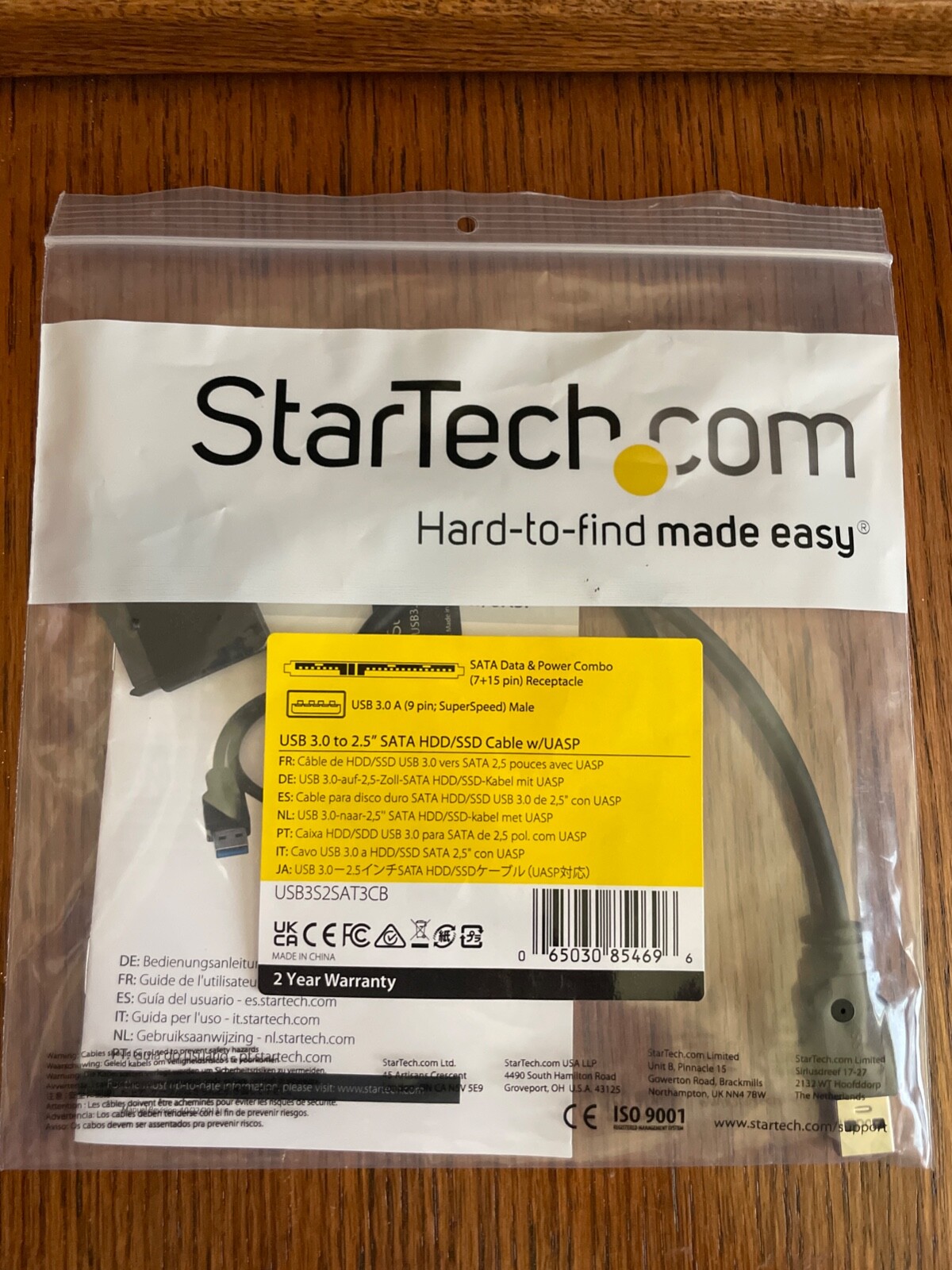 NEW StarTech Data & Power Combo USB 3.0 to 2.5" SATA HDD/SSD CABLE W/UASP