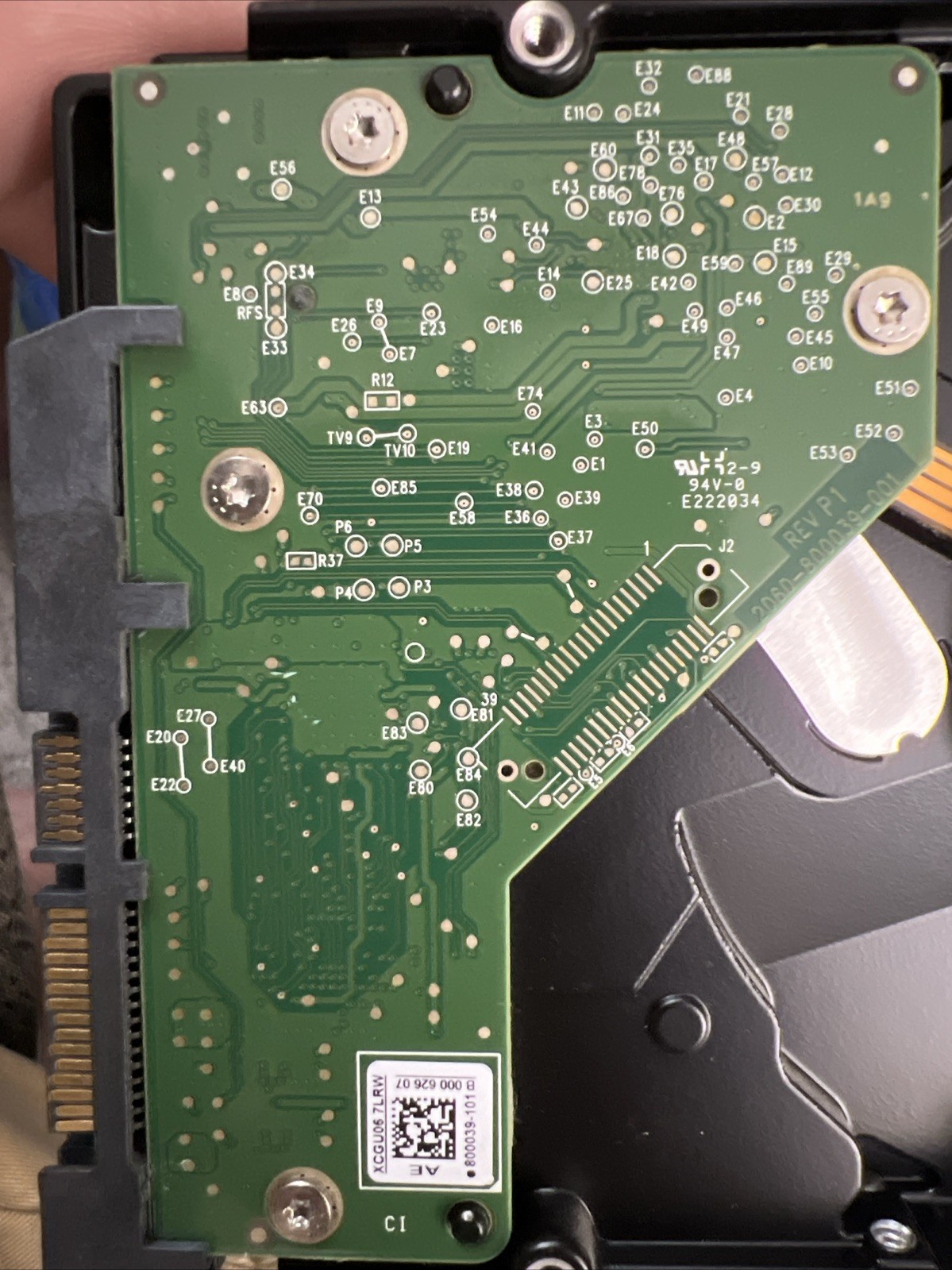Western Digital 500GB HDD PCB (Model 2060-800039-001 Rev P1)