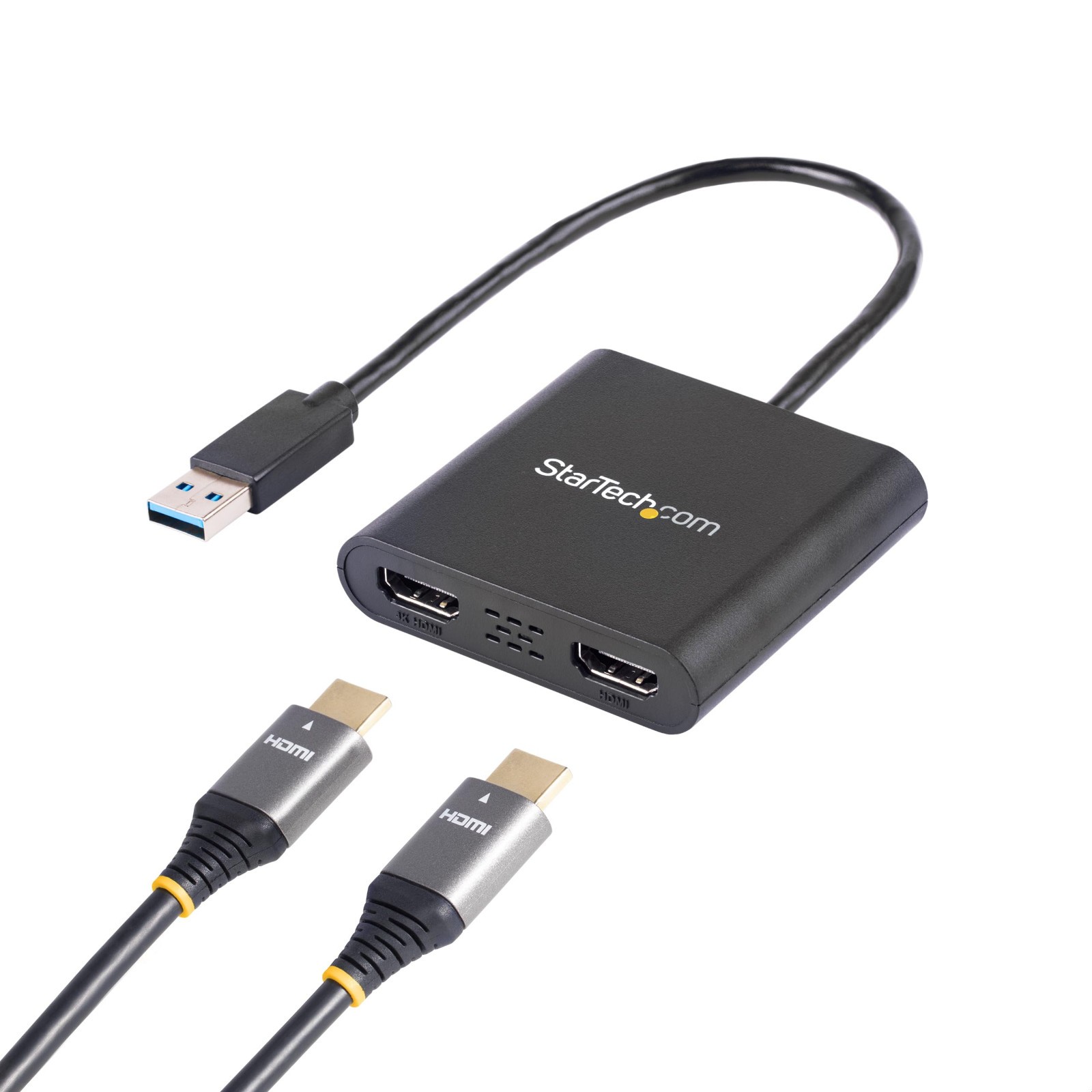 Adaptador USB A 3.0 a Dual HDMI para Windows Monitor Dual 4K 30Hz y 1080p 60Hz