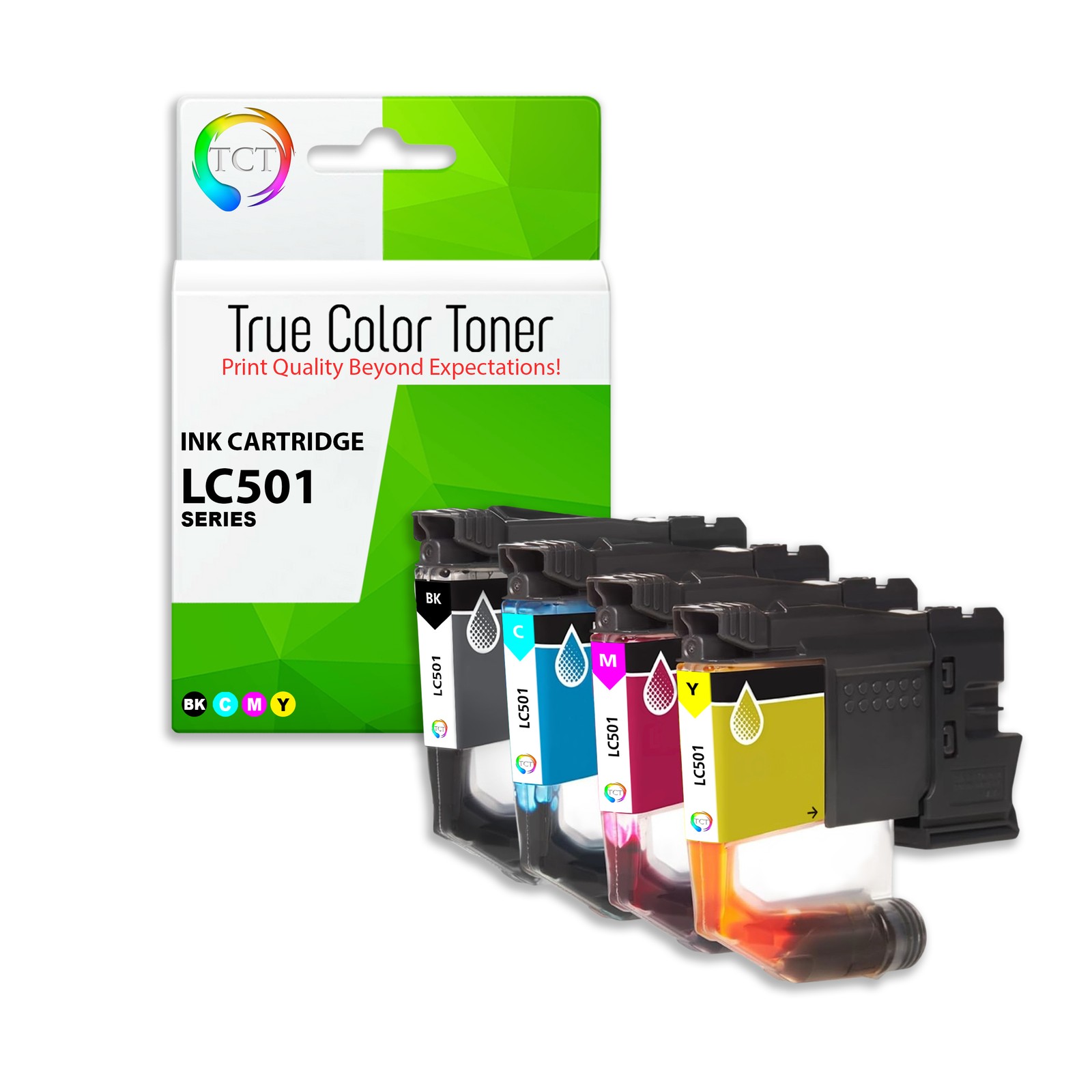TCT Compatible Ink Cartridge Replacement for the Brother LC501 Series – 4-Pack