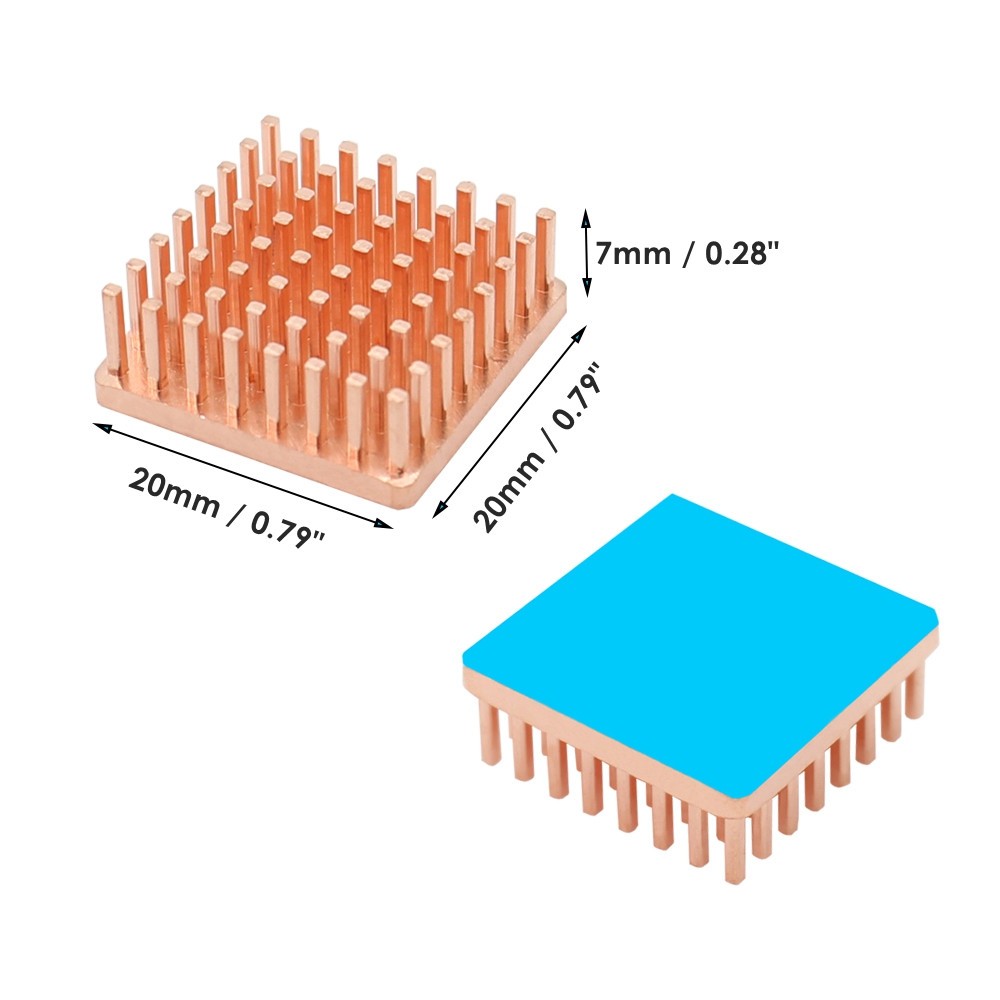 Pure Copper Heatsink 20X20X7mm Thermal Cooling Radiator for CPU GPU IC PCB