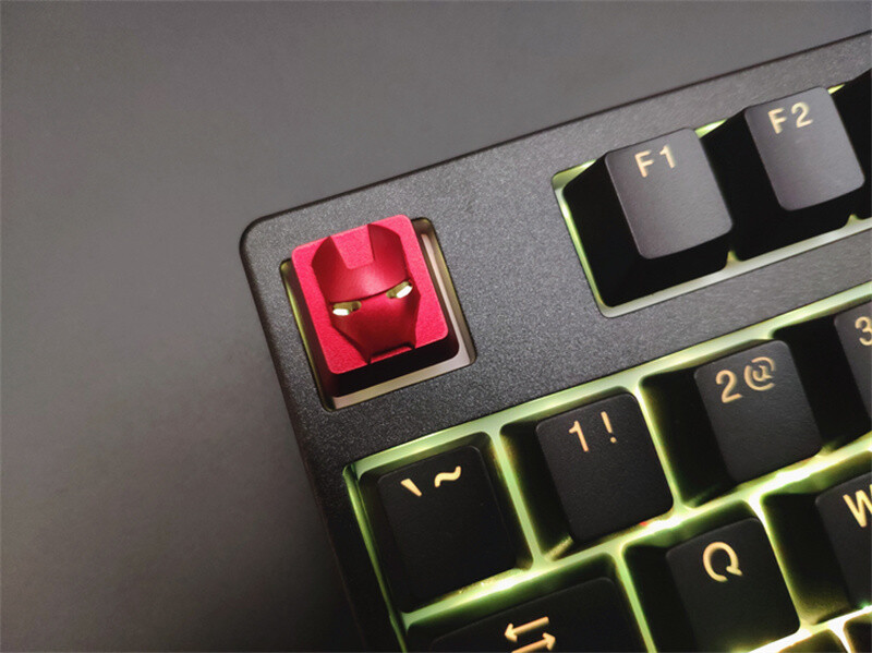 Iron Man Alloy Metal Keycap ESC Key Cap 1PC Light transmissible For MX Keyboard